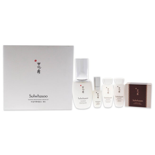 Snowise Brightening Serum Set by Sulwhasoo for Women - 5 Pc 1.7oz Serum, 8ml Serum, 15ml Water, 15ml Emulsion, 1.7oz Herbal Soap Red Ginger, See Description, hi-res image number 0