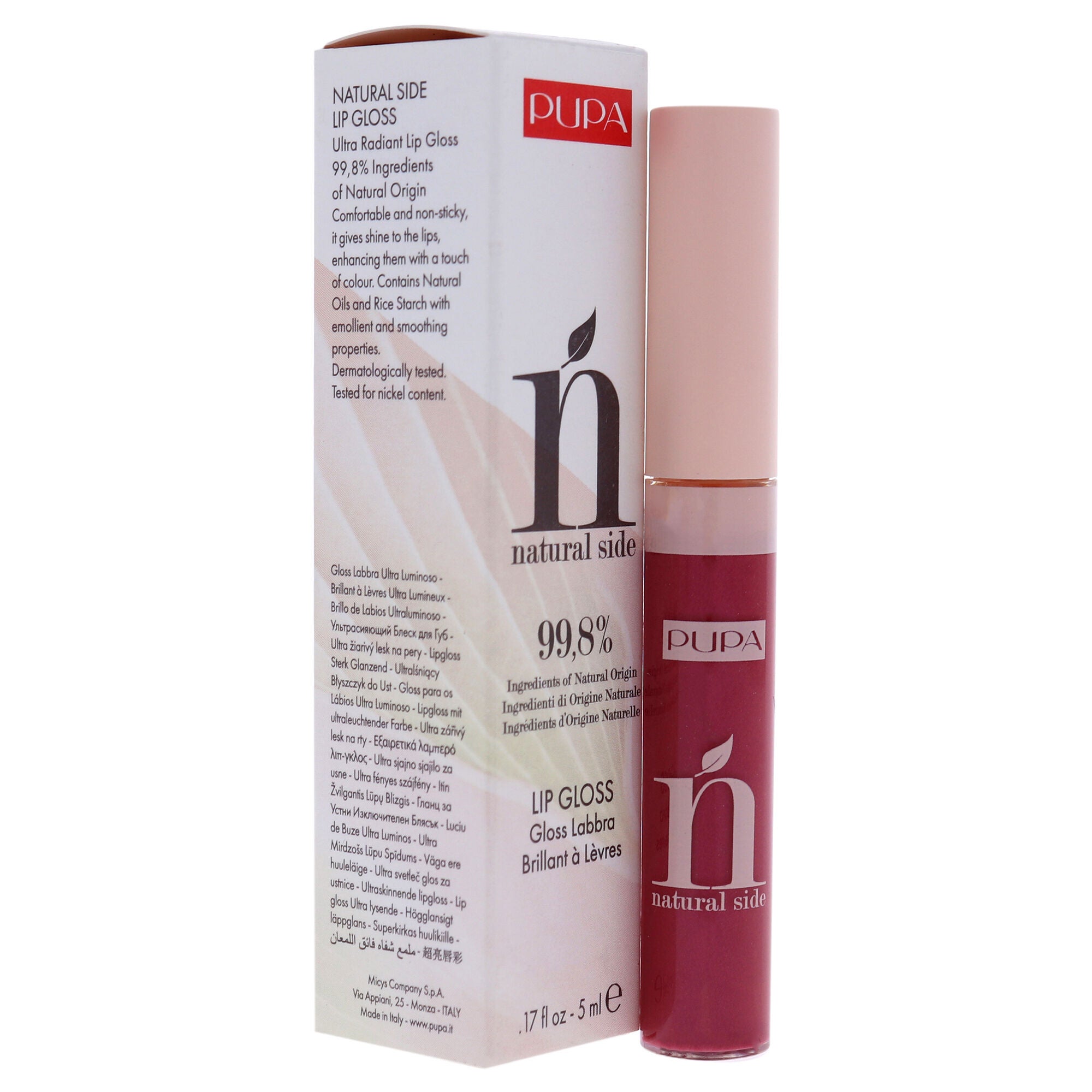 Natural Side Lip Gloss - 006 Crystal Fuchsia by Pupa Milano for Women - 0.17 oz Lip Gloss, See Description, alternate image number 1