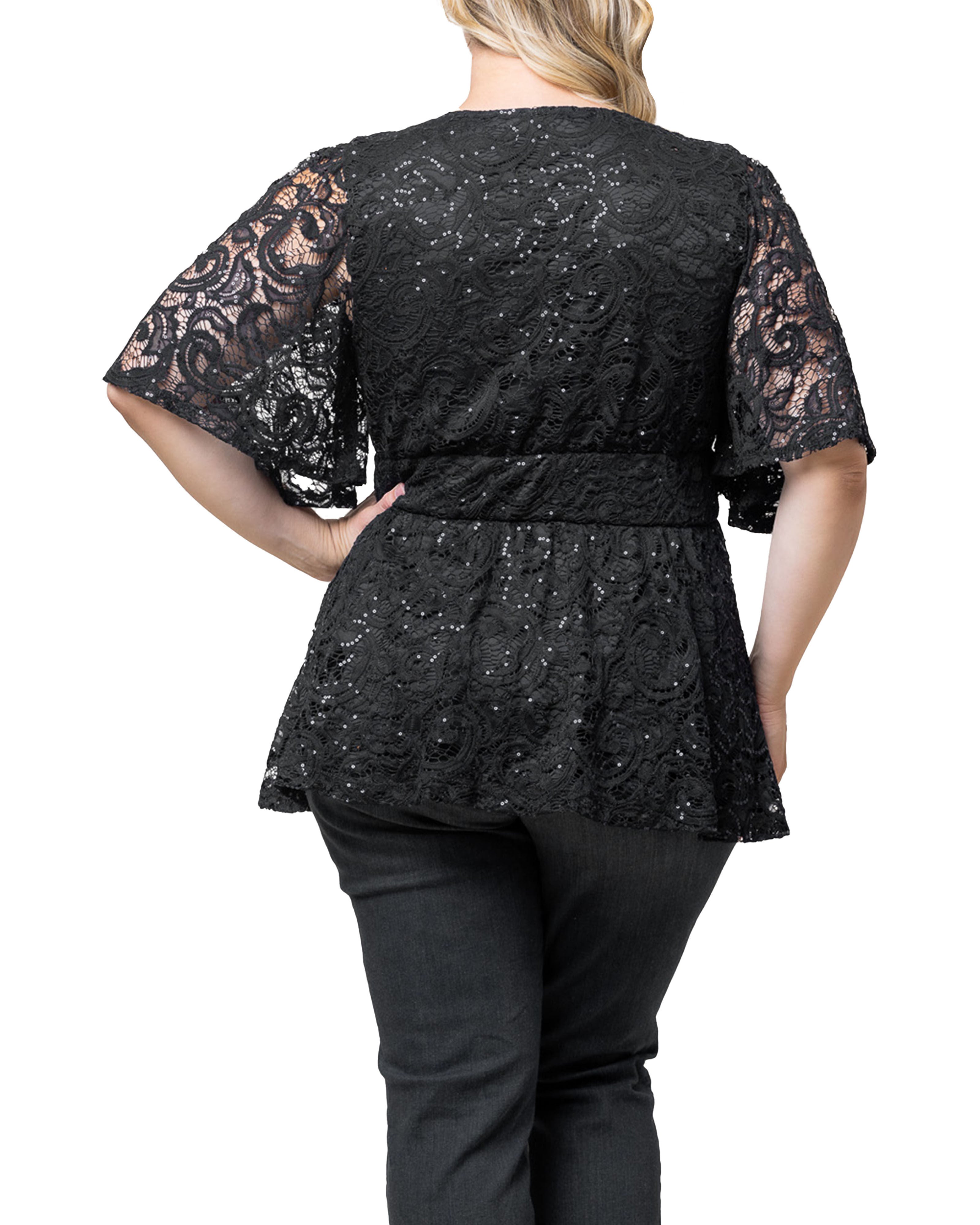Stardust Sequin Lace Top, ONYX / Black, alternate image number 1