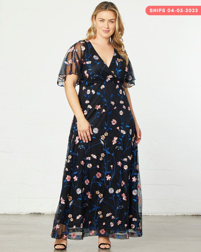 Woman within evening sales wear