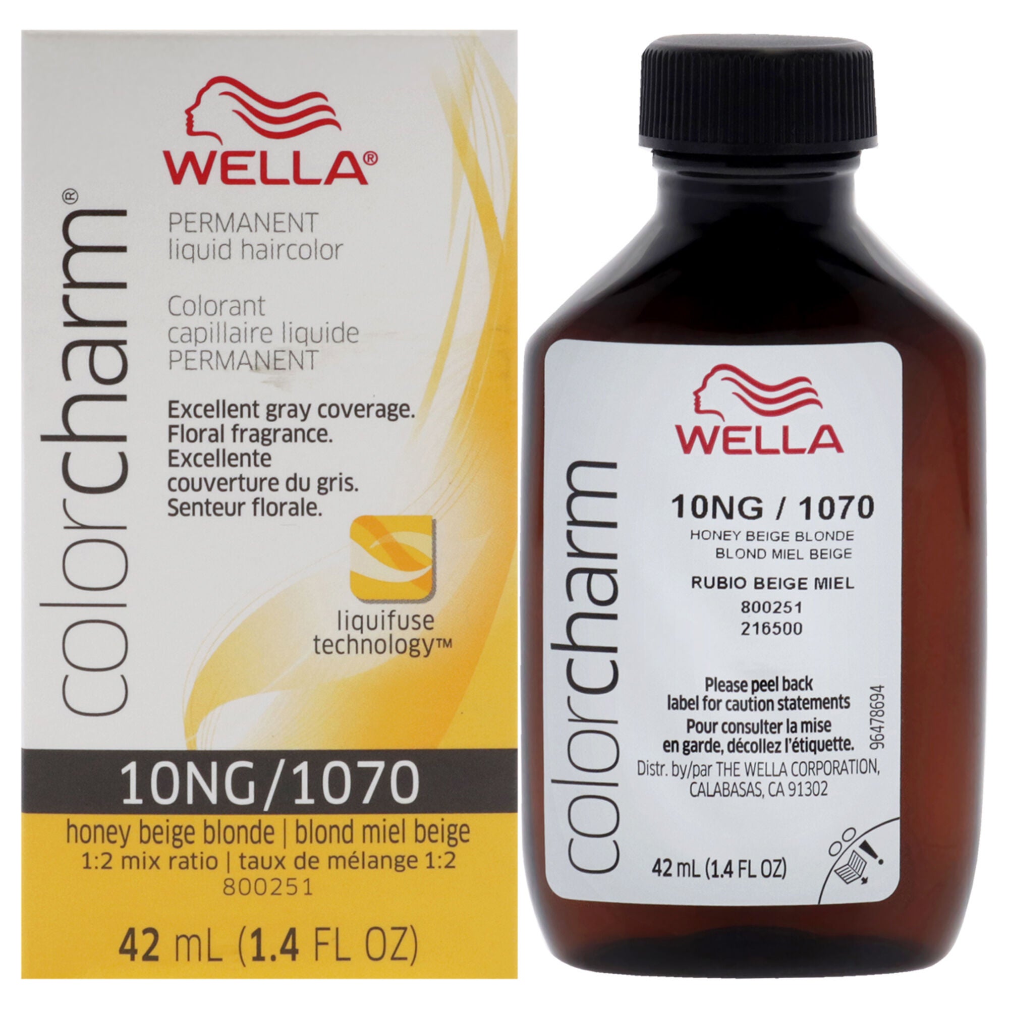 Color Charm Permanent Liquid Hair Color - 1070 10NG Honey Beige Blonde by Wella for Unisex - 1.42 oz Hair Color, See Description, hi-res image number 0