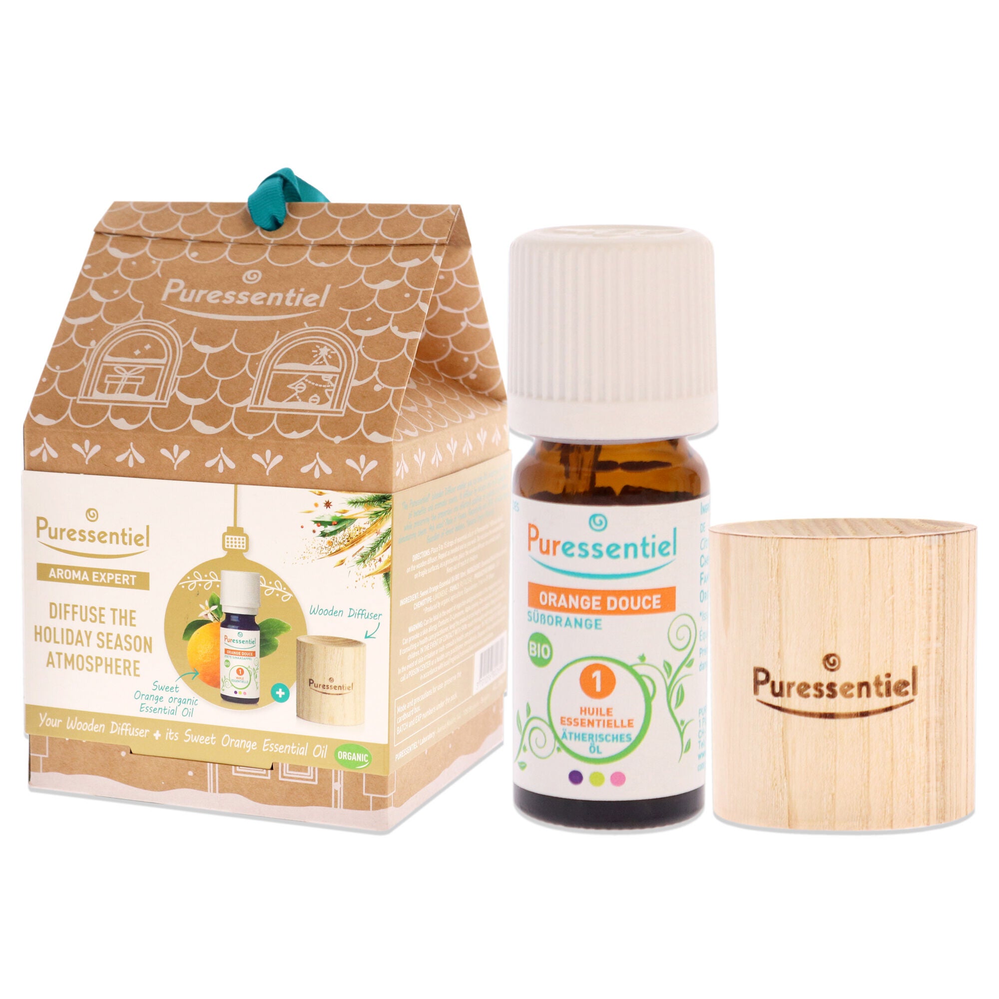 My Wooden Diffuser Kit by Puressentiel for Unisex - 2 Pc 0.3oz Organic Essential Oil - Sweet Orange, 1 Pc Wooden Diffuser, , alternate image number 7