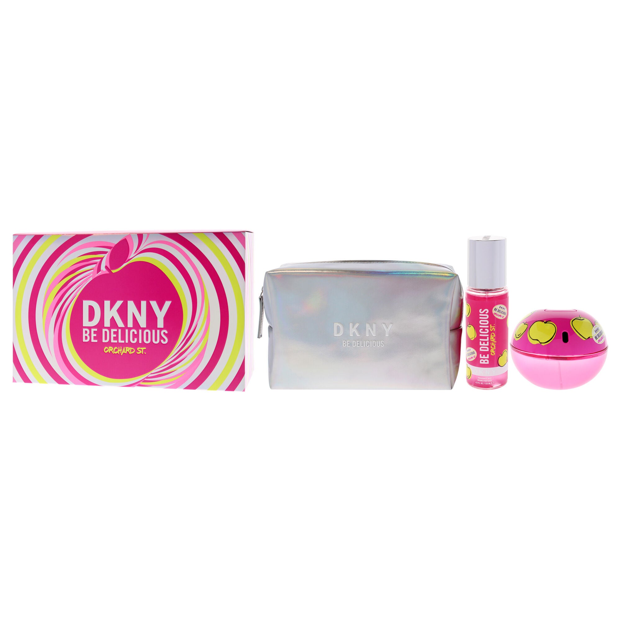 DKNY Be Delicious Orchard St by Donna Karan for Women - 3 Pc Gift Set 3.4oz EDP Spray, 4.2oz Fragrance Mist, Pouch, See Description, alternate image number 3