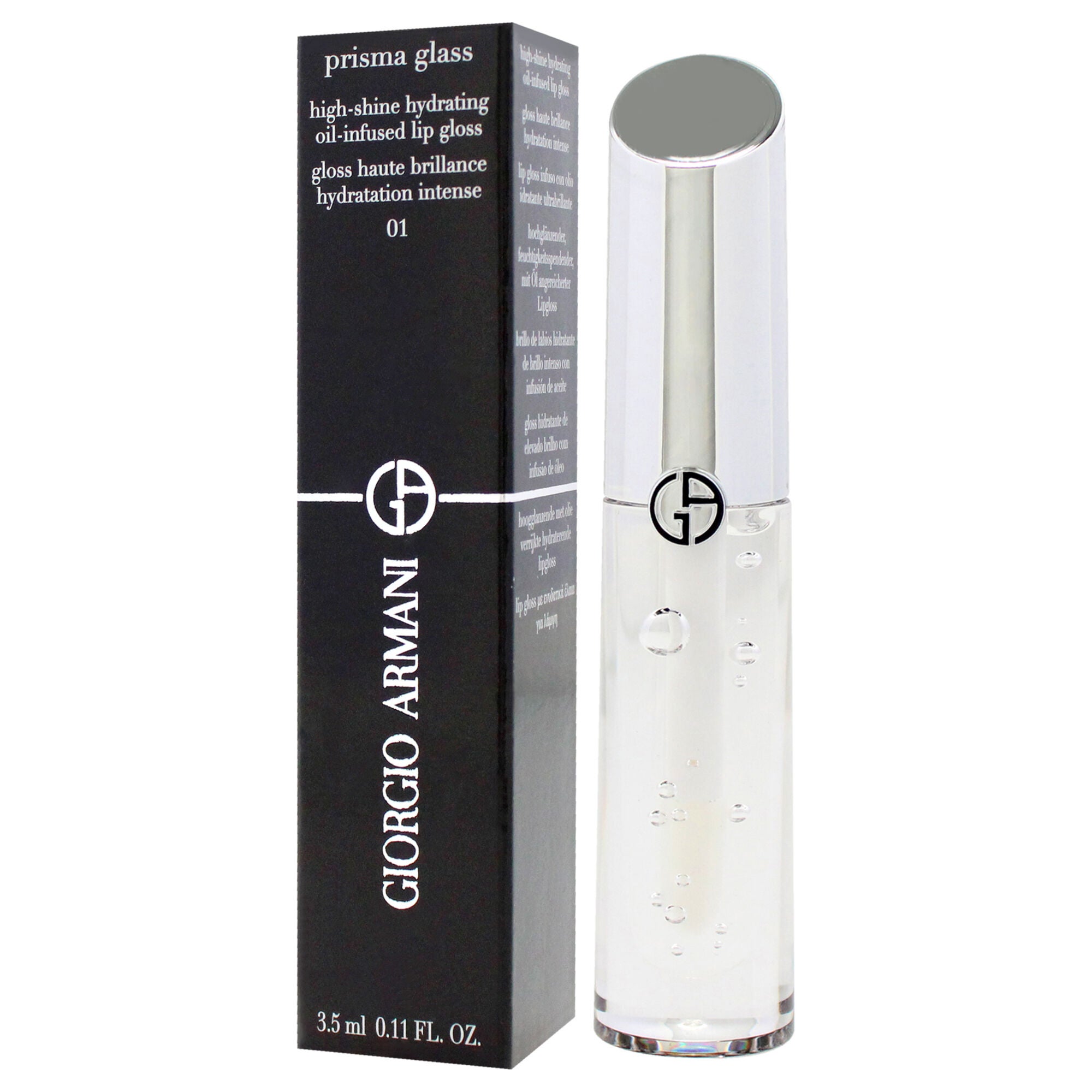 Prisma Glass Lip Gloss - 01 Clear Shine by Giorgio Armani for Women - 0.11 oz Lip Gloss, Clear, alternate image number 3