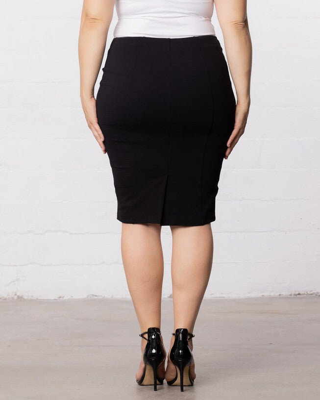 Curvy Pencil Skirt, Black Noir, alternate image number null