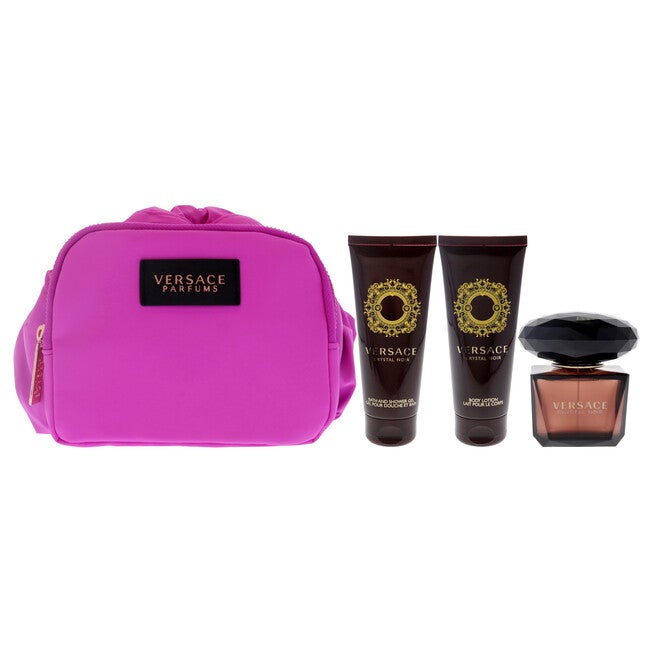 Versace Crystal Noir by Versace for Women - 4 Pc Gift Set - 3oz EDT Spray, 3.4oz Bath and Shower Gel, 3.4oz Body Lotion, Bag, , alternate image number null