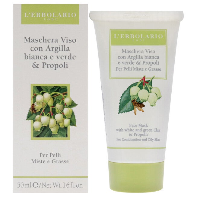 Face Mask - White and Green Clay by LErbolario for Unisex - 1.6 oz Mask, NA, hi-res image number null