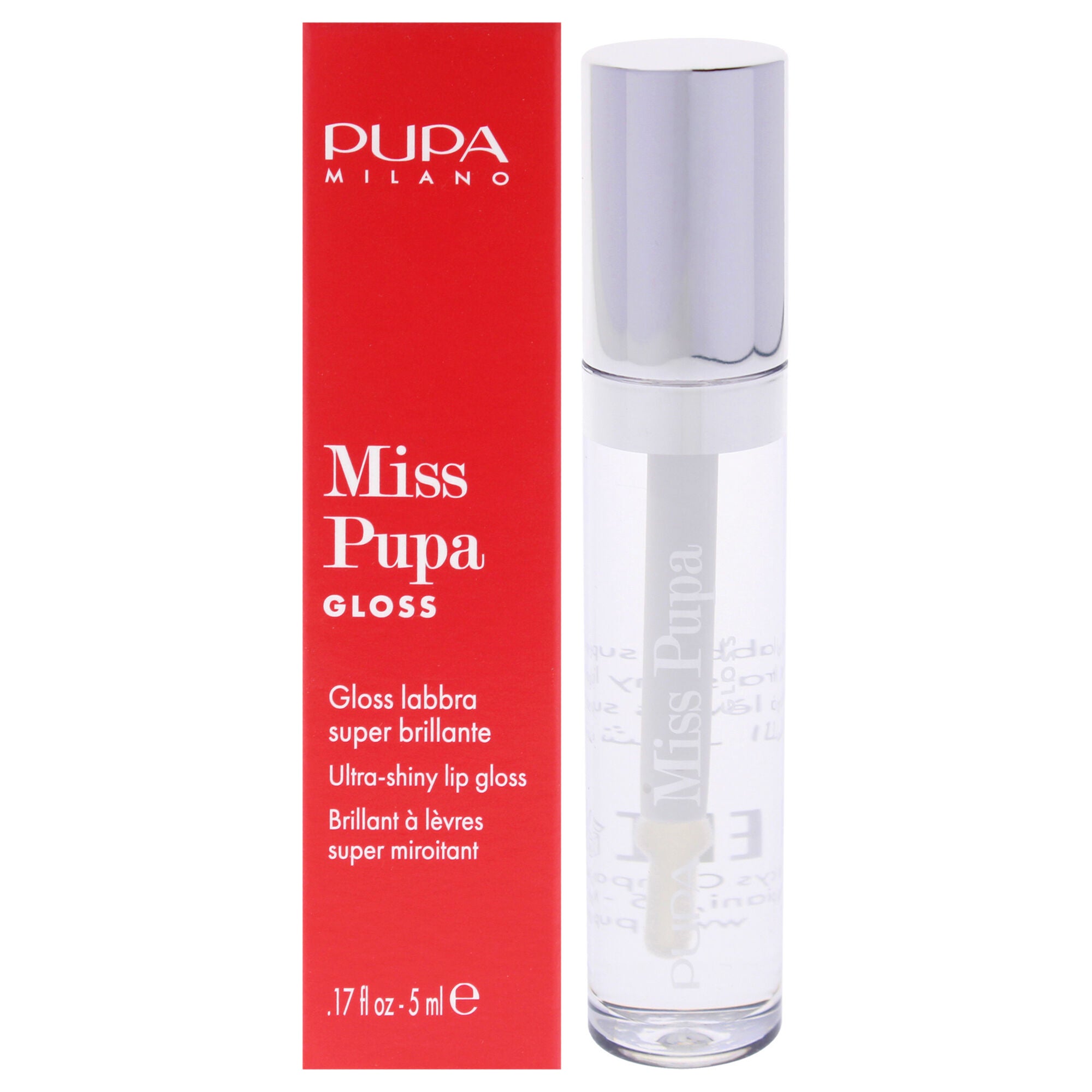 Miss Pupa Gloss Ultra-Shine Lip Gloss - 100 Crystal Glass by Pupa Milano for Women - 0.17 oz Lip Gloss, See Description, hi-res image number 0
