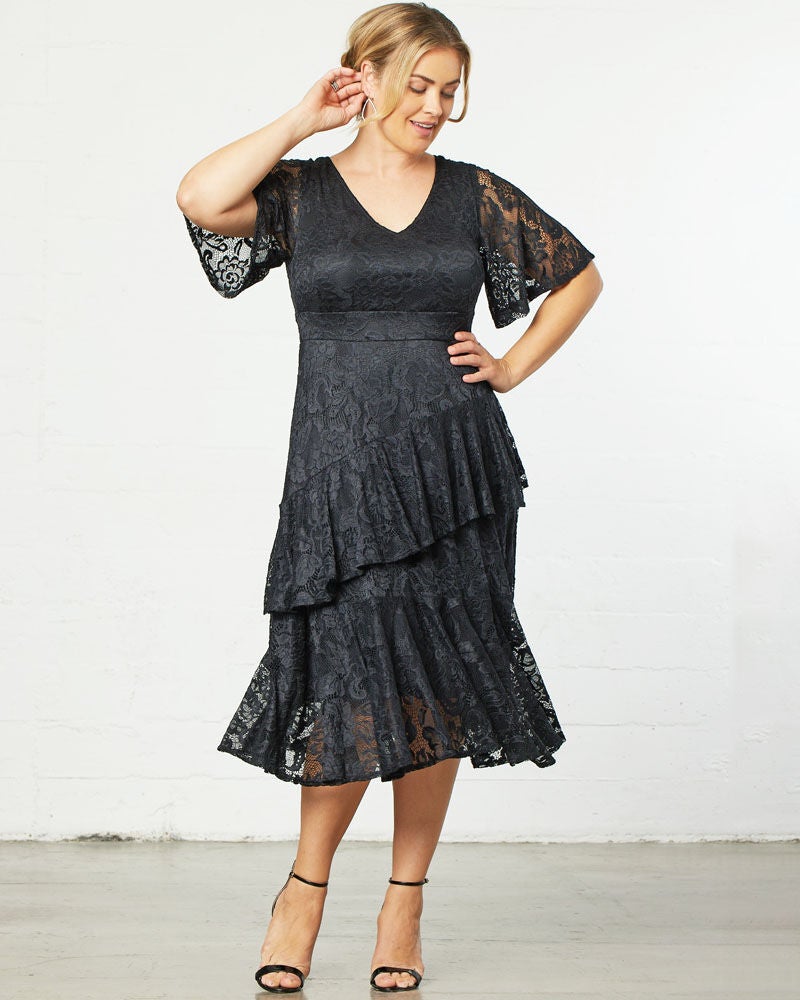 Lace Affair Cocktail Dress, Onyx, hi-res image number 0