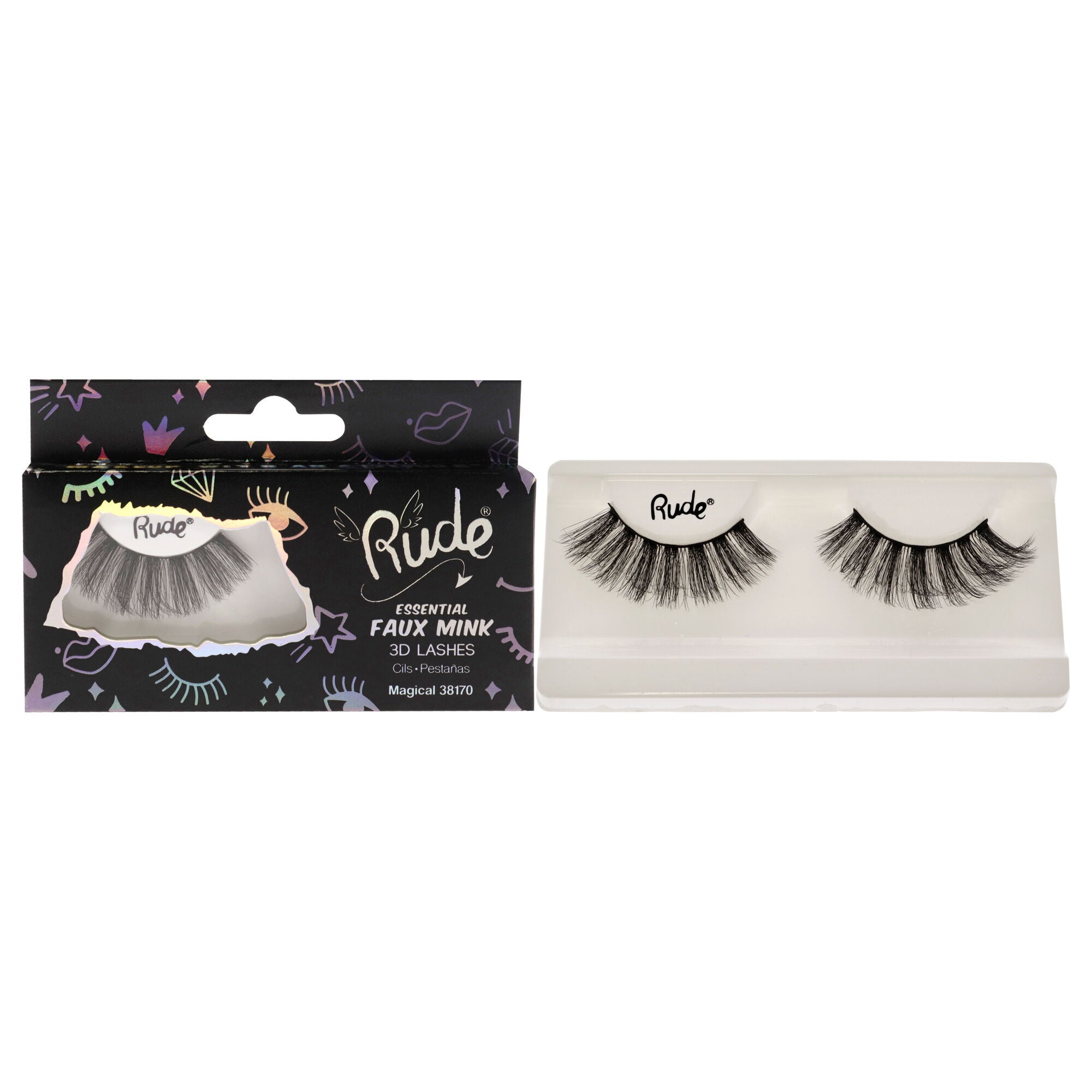 Essential Faux Mink 3D Lashes - Magical by Rude Cosmetics for Women - 1 Pc Pair, See Description, hi-res image number 0