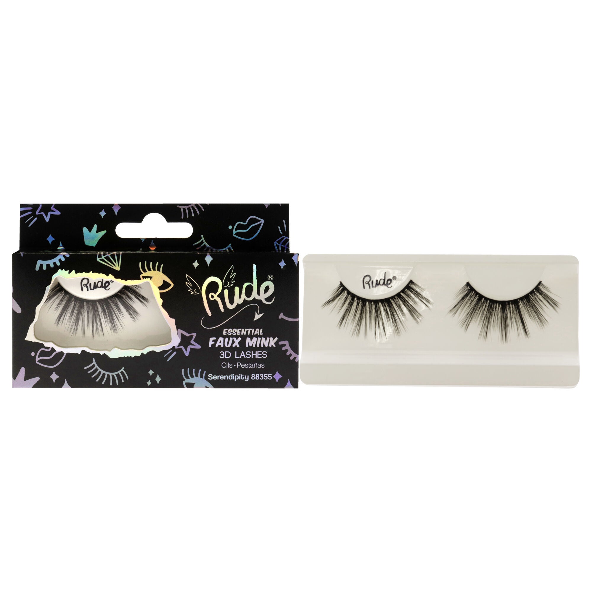 Essential Faux Mink 3D Lashes - Serendipity by Rude Cosmetics for Women - 1 Pc Pair, See Description, hi-res image number 0