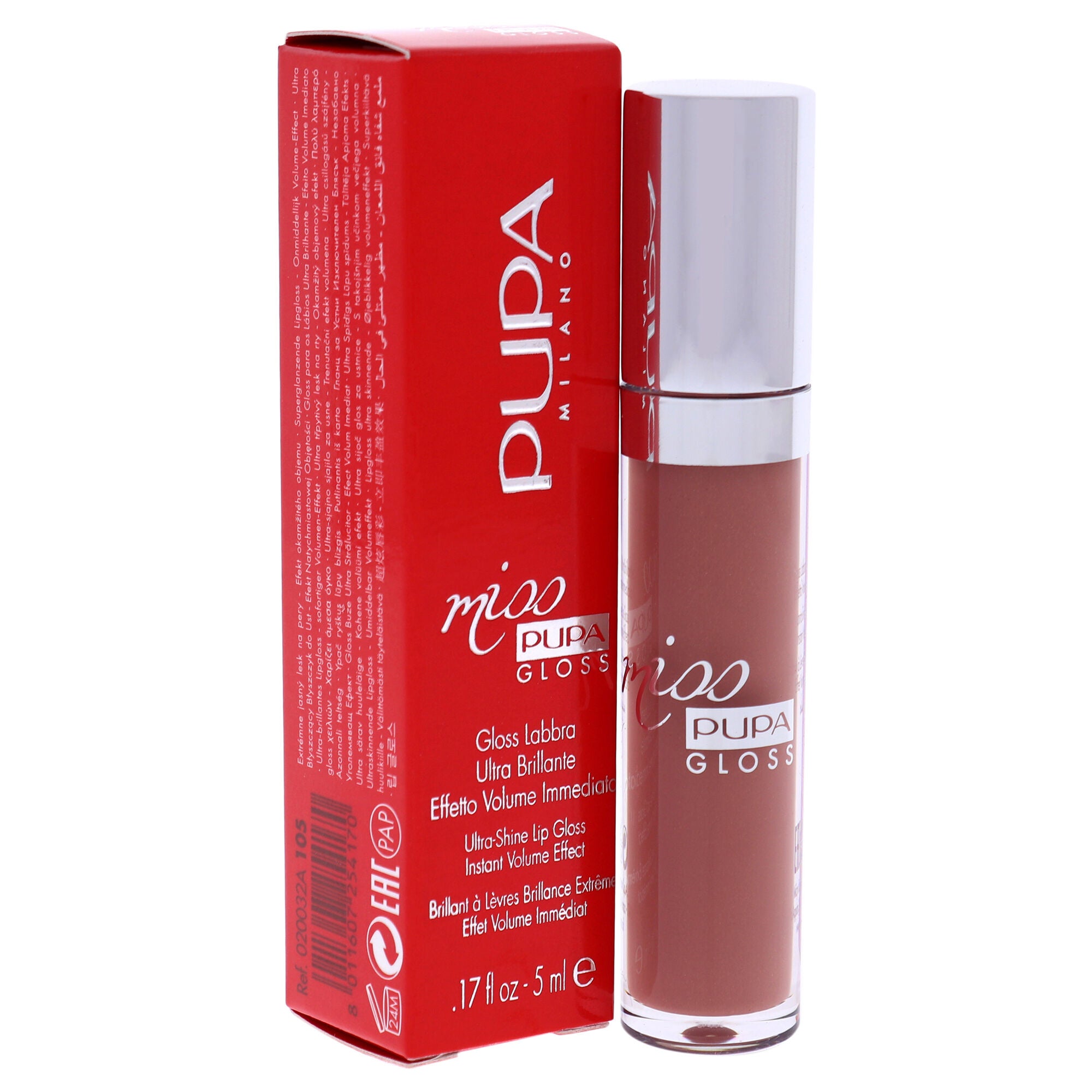 Miss Pupa Gloss Ultra-Shine Lip Gloss - 105 Majestic Nude by Pupa Milano for Women - 0.17 oz Lip Gloss, , alternate image number 6