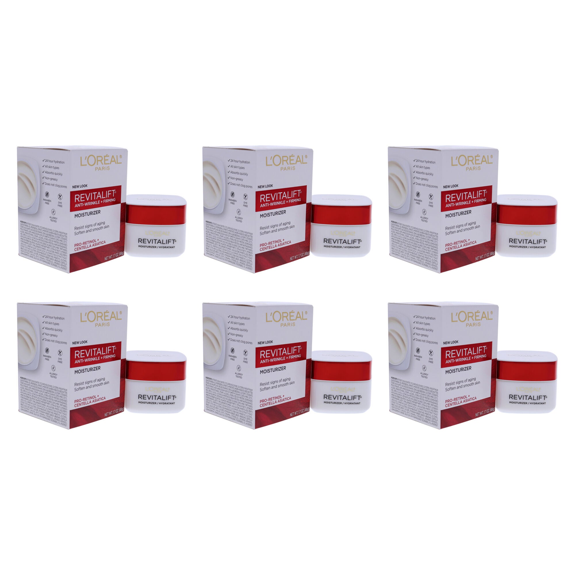 Revitalift Anti-Wrinkle and Firming Moisturizer Cream by LOreal Paris for Unisex - 1.7 oz Cream - Pack of 6, White, alternate image number 2