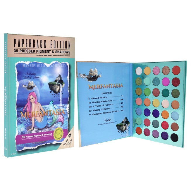 Merfantasia Eyeshadow Palette - Paperback Edition by Rude Cosmetics for Women - 0.74 oz Eye Shadow, See Description, alternate image number 1