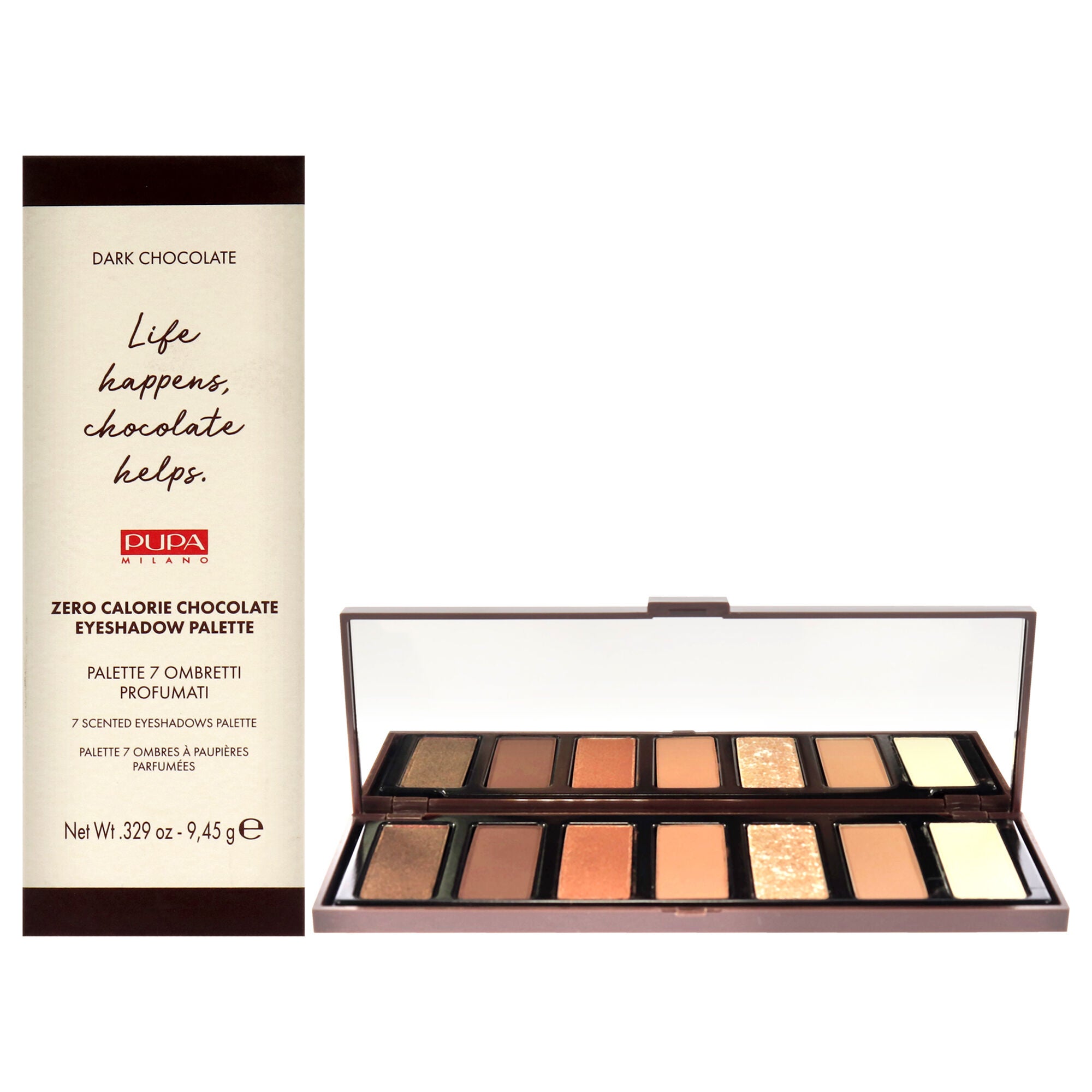 Zero Calorie Chocolate Eyeshadow Palette - 003 Dark Chocolate by Pupa Milano for Women - 0.329 oz Eye Shadow, See Description, hi-res image number 0