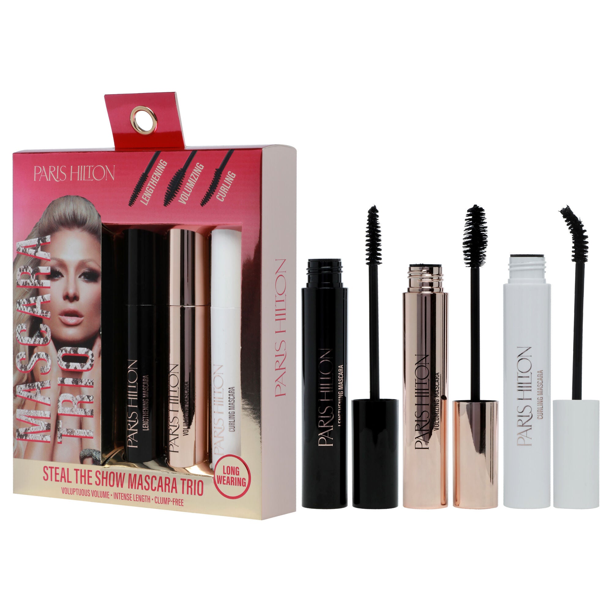 Steal The Show Mascara Trio by Paris Hilton Cosmetics for Women - 3 Pc 0.27oz Lengthening Mascara, 0.27oz Volumizing Mascara, 0.27oz Curling Mascara, See Description, alternate image number 2