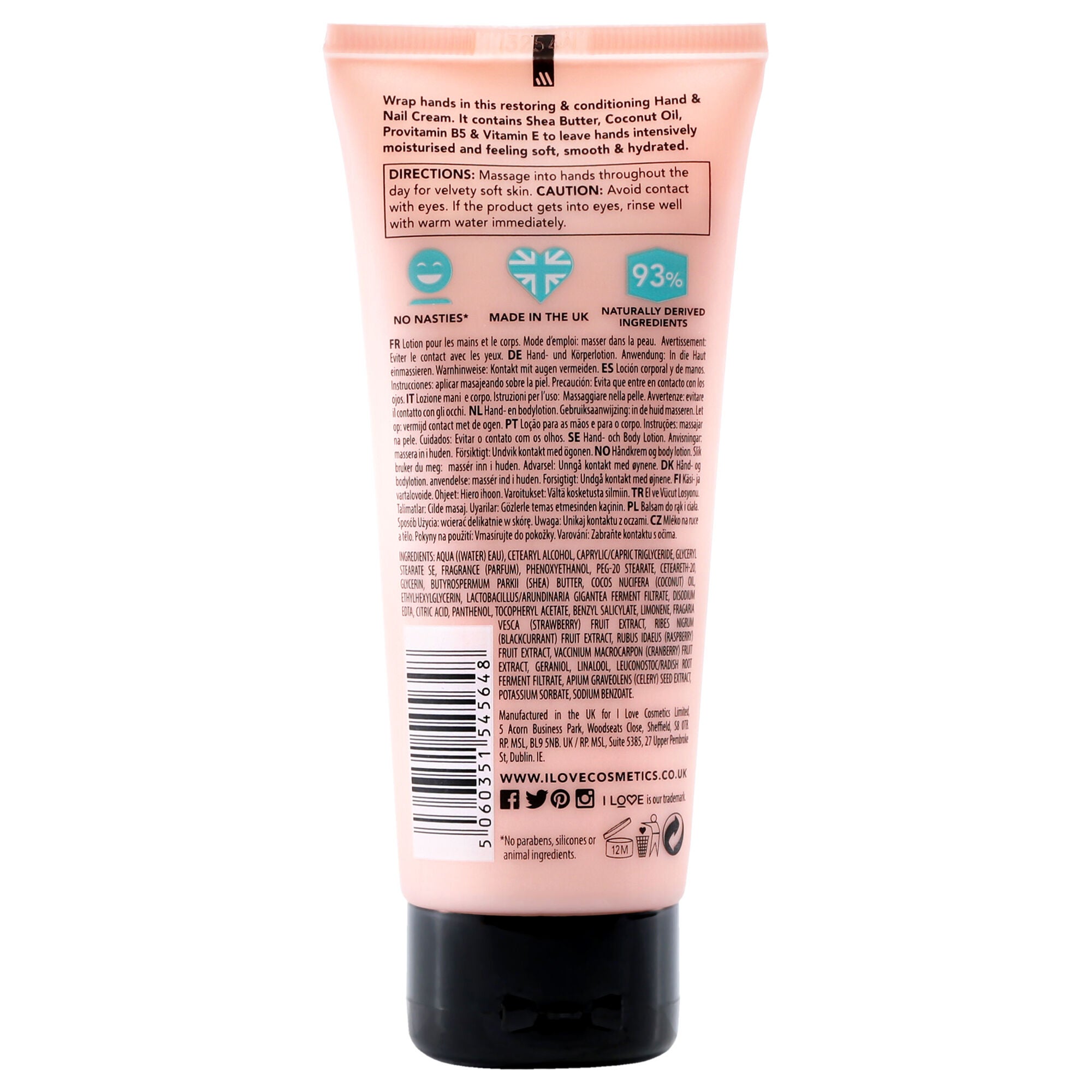 Scented Hand and Nail Cream - English Rose by I Love Cosmetics for Women - 3.4 oz Cream, , alternate image number 2