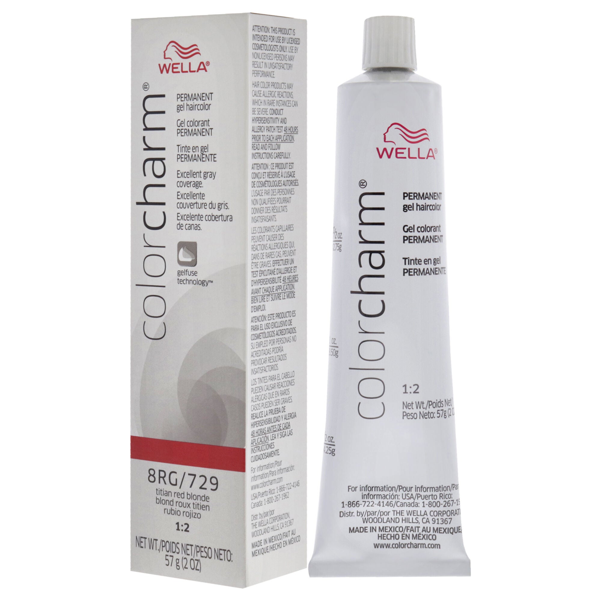 Color Charm Permanent Hair Color Gel - 8RG 729 Titan Red Blonde by Wella for Unisex - 2 oz Hair Color, See Description, alternate image number 3