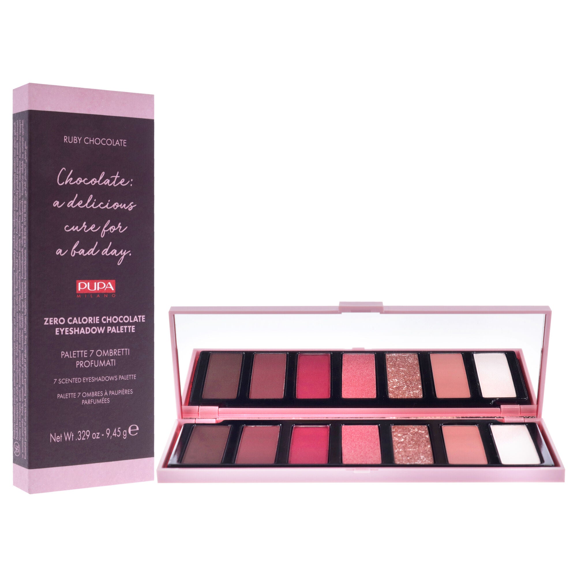 Zero Calorie Chocolate Eyeshadow Palette - 002 Ruby Chocolate by Pupa Milano for Women - 0.329 oz Eye Shadow, See Description, alternate image number 1