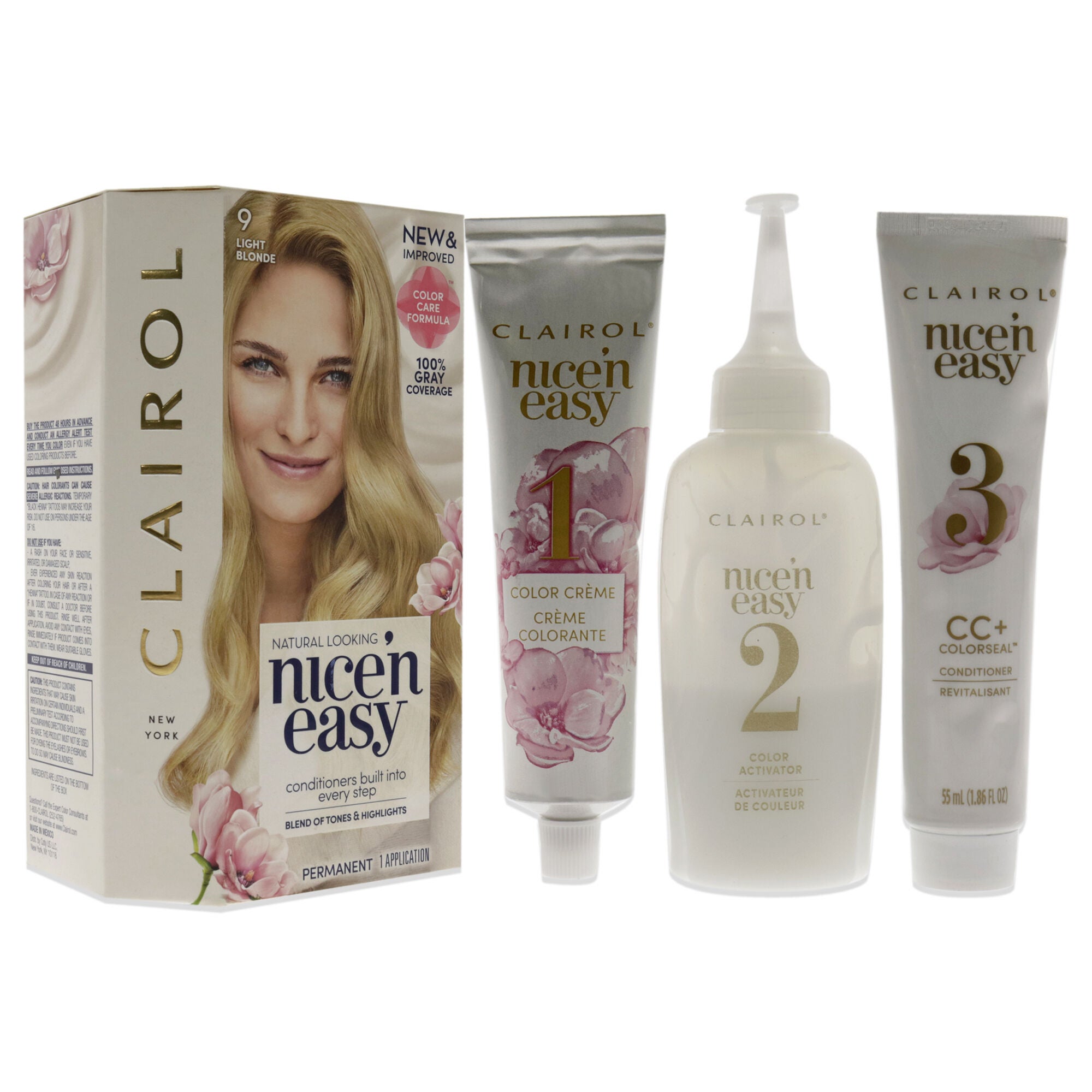 Nice n Easy Permanent Color - 9 Light Blonde by Clairol for Unisex - 1 Application Hair Color, See Description, alternate image number 2