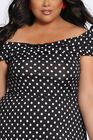 Vintage Vibes Polka Dot Short Plus Size Party Dress, , alternate image number null