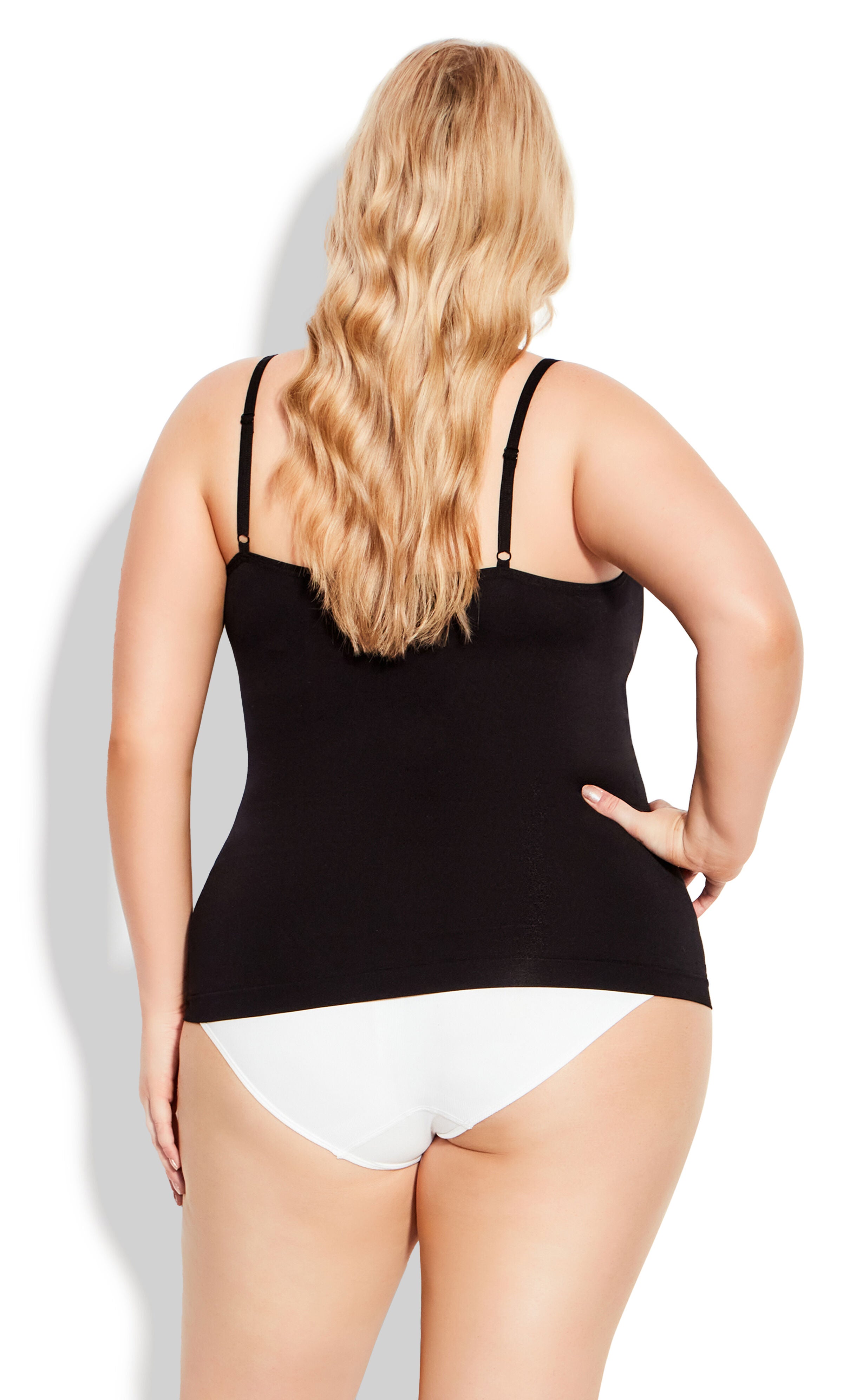 Strappy Seamless Cami - black, , alternate image number 1