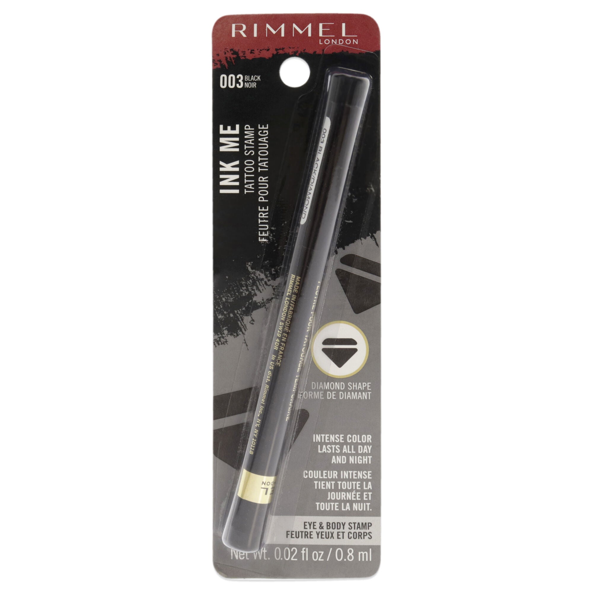 Ink Me Tatto Stamp Eyes and Body - 003 Black Diamond Shape by Rimmel London for Women - 0.02 oz Eyeliner, See Description, hi-res image number 0