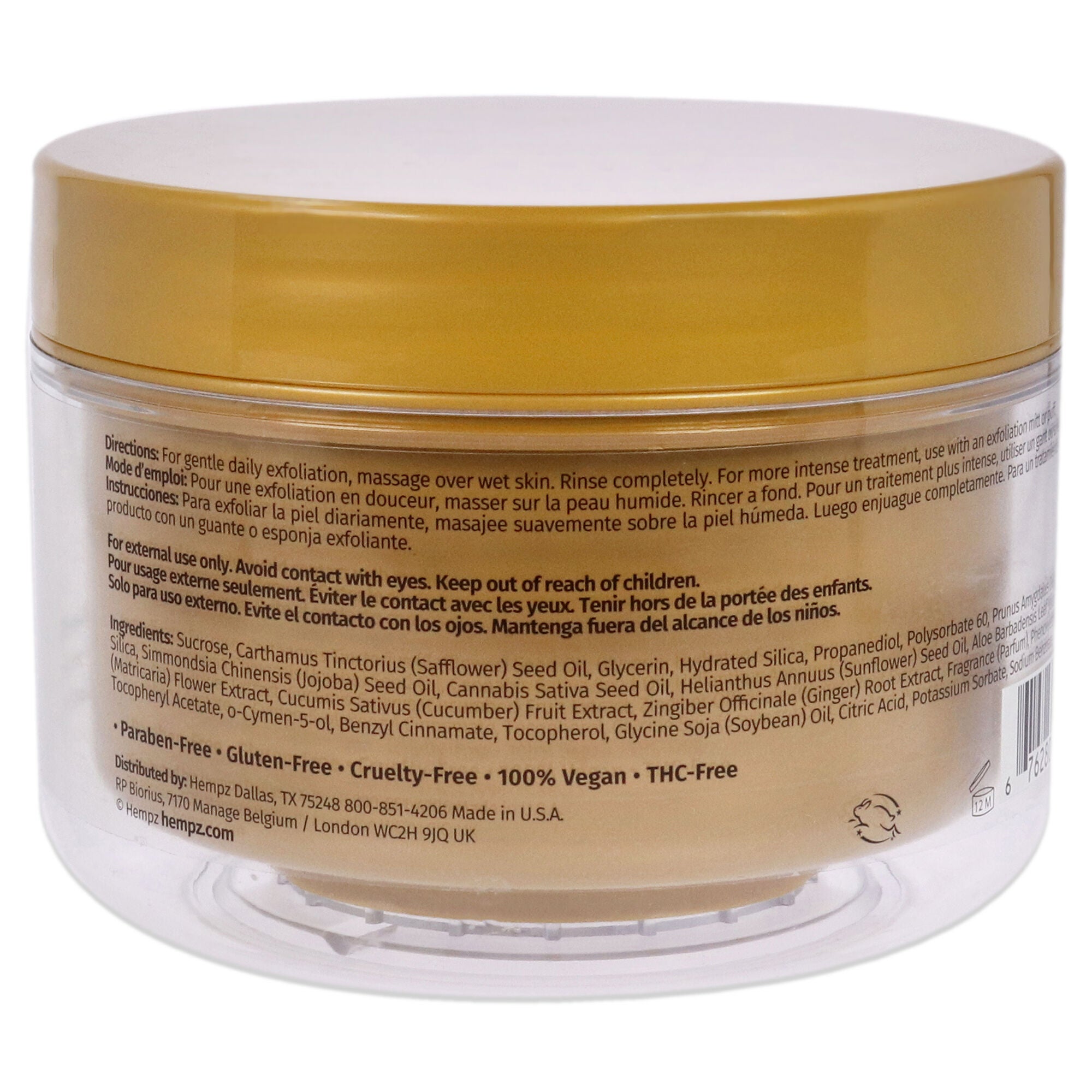 Original Sugar Body Scrub by Hempz for Unisex - 7.3 oz Scrub, See Description, alternate image number 2