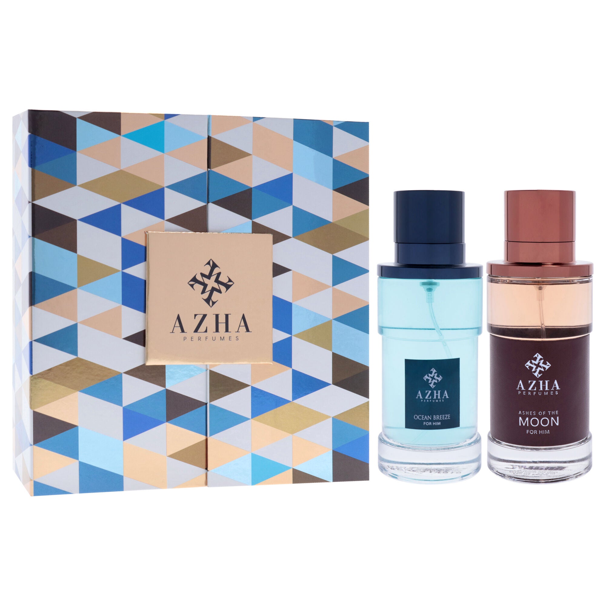 Azha Perfume by Azha for Men - 2 Pc Gift Set 3.3oz Ashes of Moon EDP Spray, 3.3oz Ocean Breeze EDP Spray, Clear, alternate image number 2