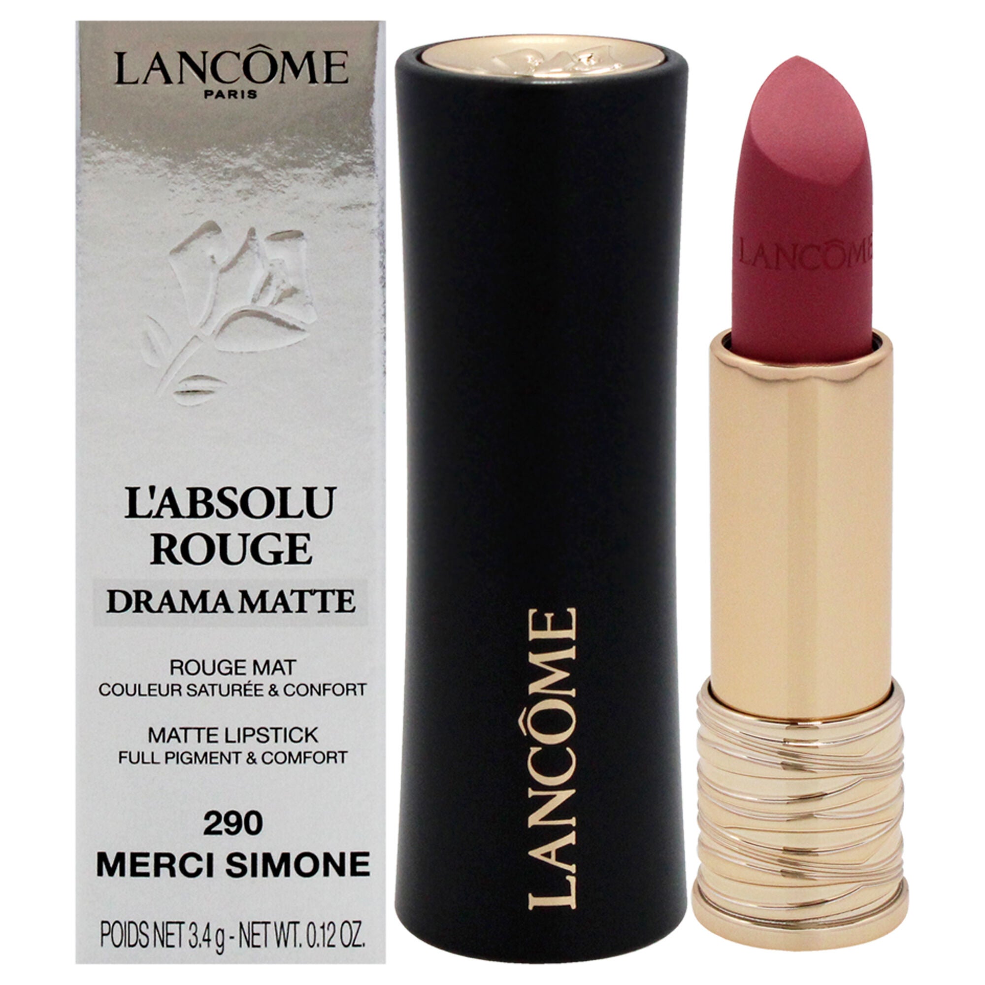 LAbsolu Rouge Drama Matte Lipstick - 290 Merci Simone by Lancome for Women - 0.12 oz Lipstick, See Description, hi-res image number 0
