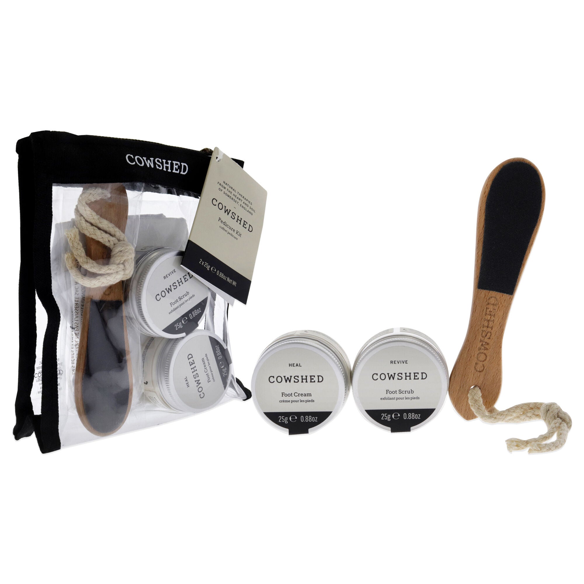 Pedicure Kit by Cowshed for Unisex - 4 Pc 0.88 oz Foot Scrub, 0.88 oz foot Cream, Foot File, Pedicure Socks, See Description, alternate image number 2