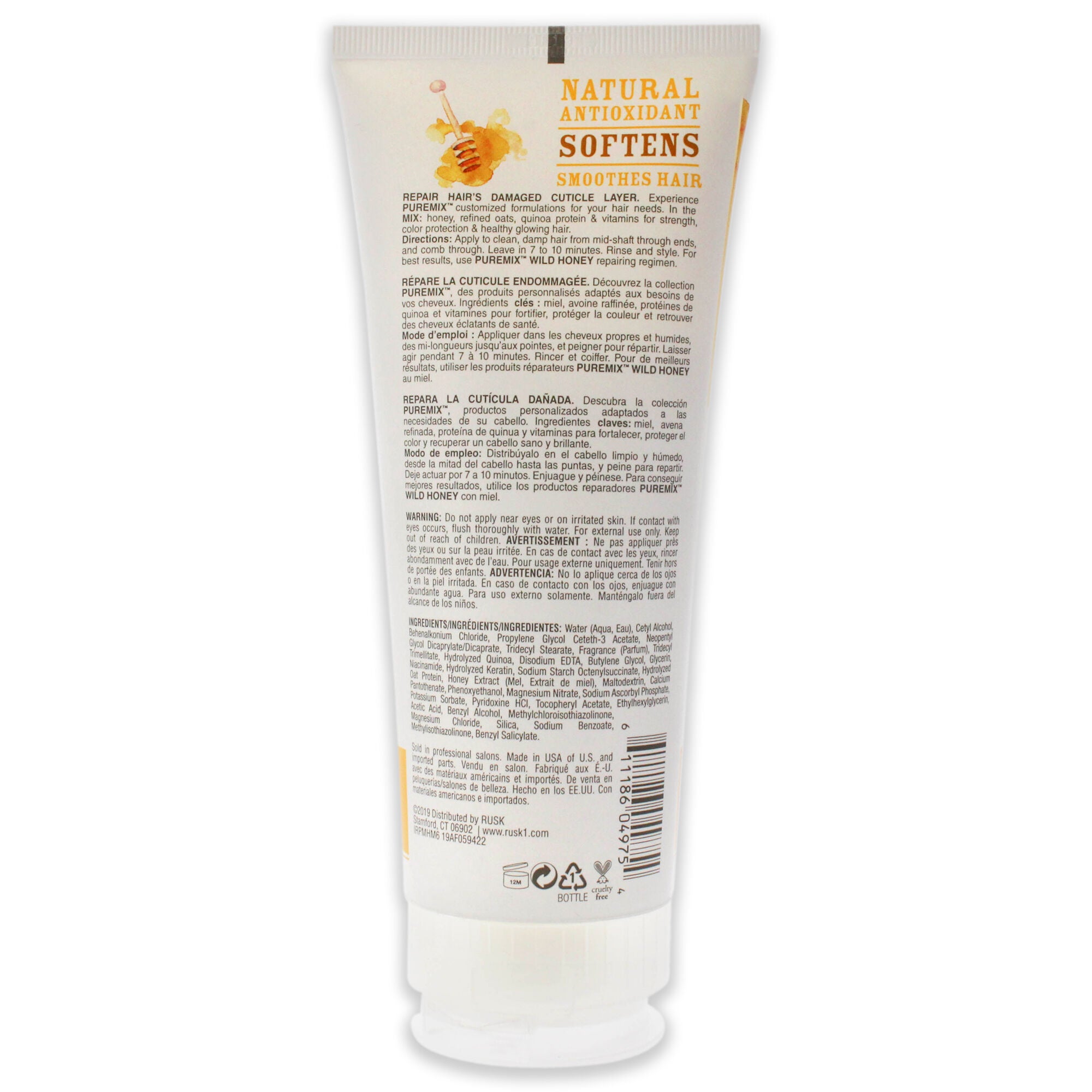 Puremix Wild Honey Repairing Mask - Dry Hair by Rusk for Unisex - 6 oz Mask, See Description, alternate image number 2