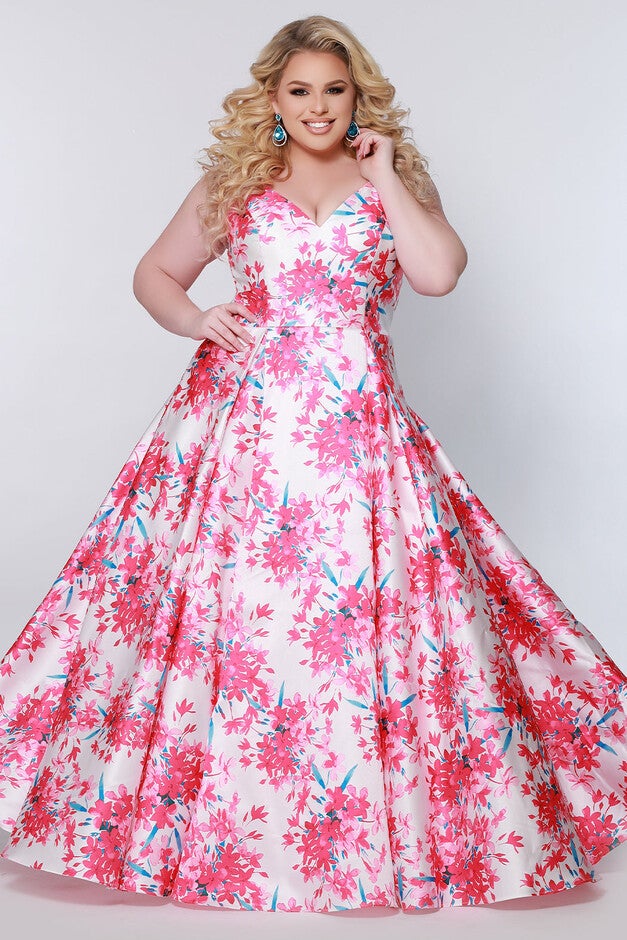 Wild FLower Formal Dress Pink Floral Print Size 14, Pink Blossom, hi-res image number null