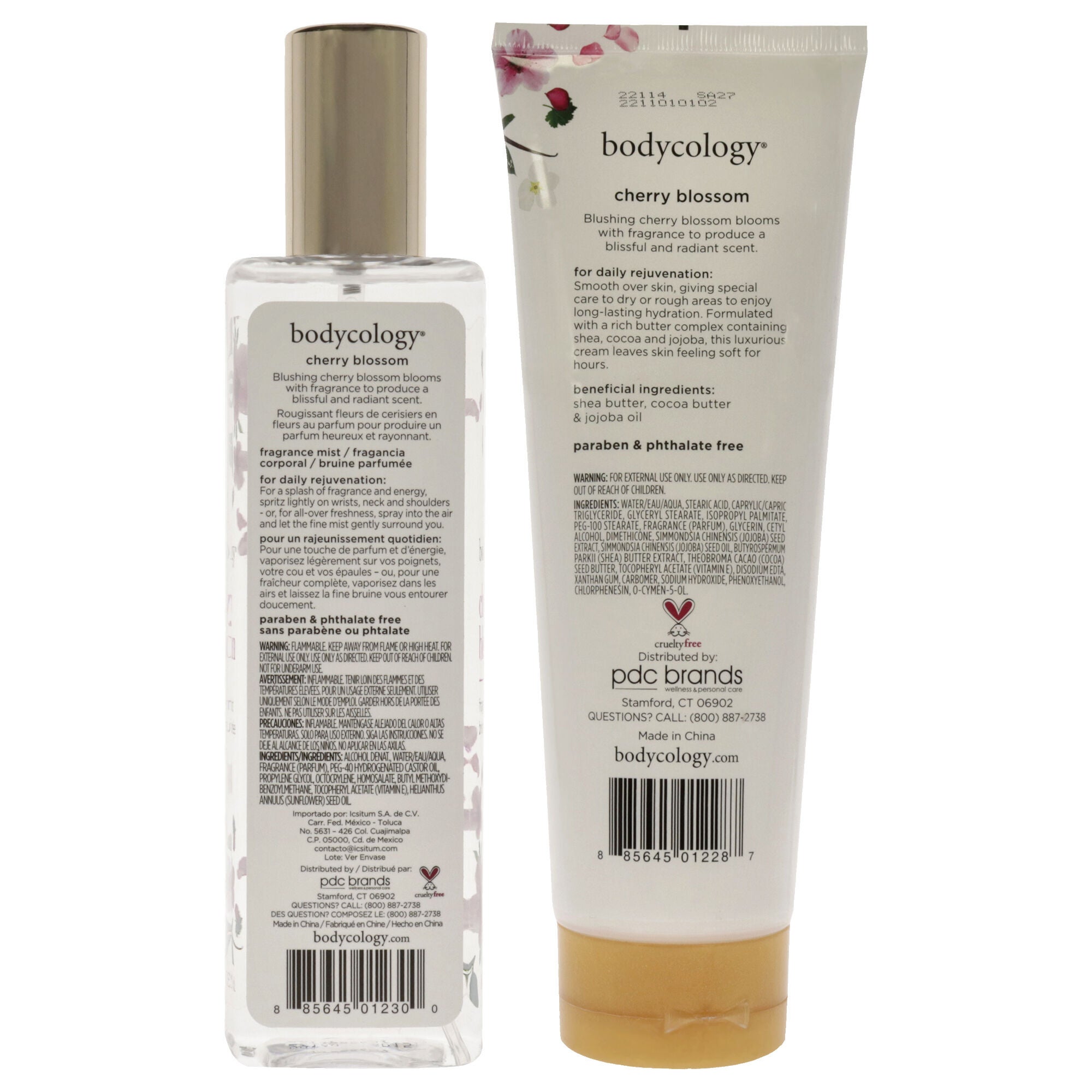 Cherry Blossom Kit by Bodycology for Women - 2 Pc Kit 8oz Body Cream, 8oz Fragrance Mist, Clear, alternate image number 1
