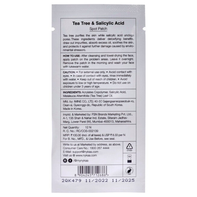 Skin Secrets Spot Patch - Tea Tree and Salicylic by Nykaa Naturals for Women - 0.67 oz Mask, , alternate image number 3