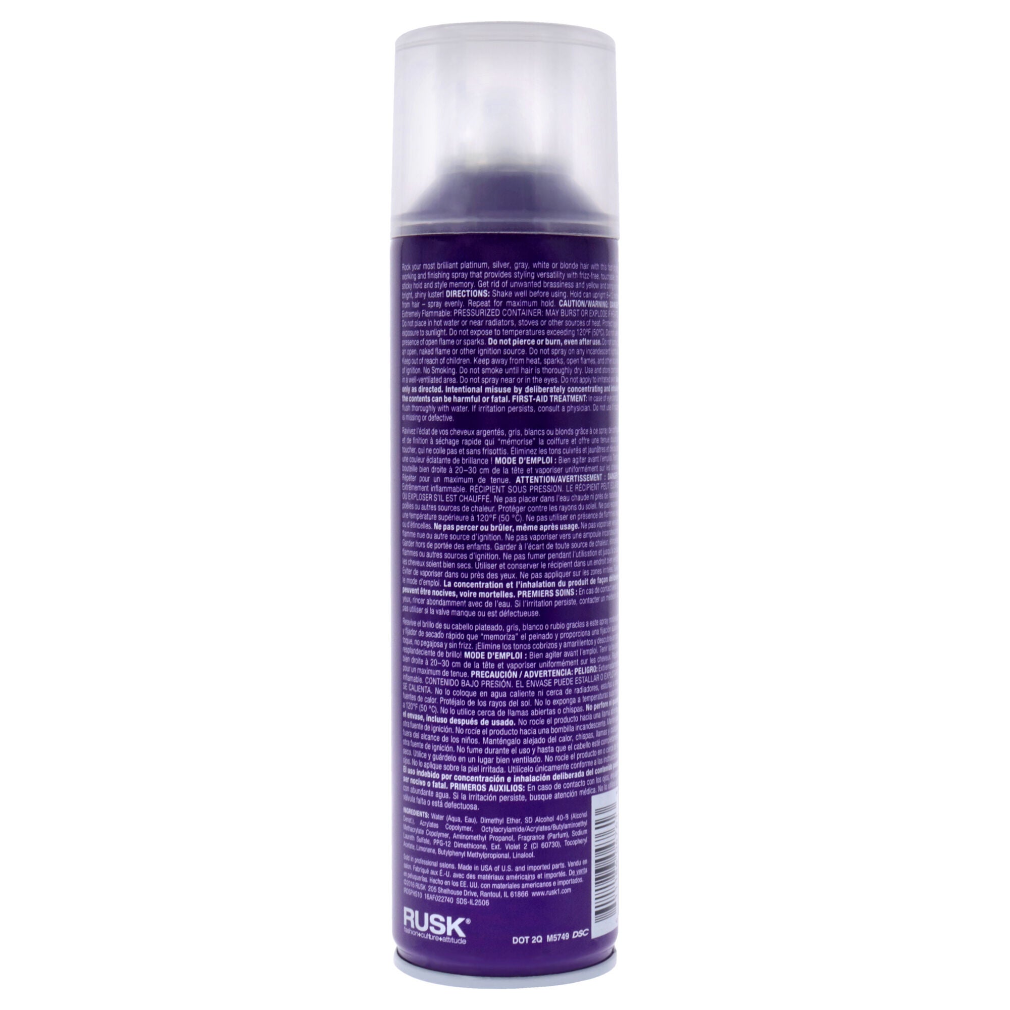Deepshine PlatinumX Hair Spray by Rusk for Unisex - 10.2 oz Hair Spray, See Description, alternate image number 1