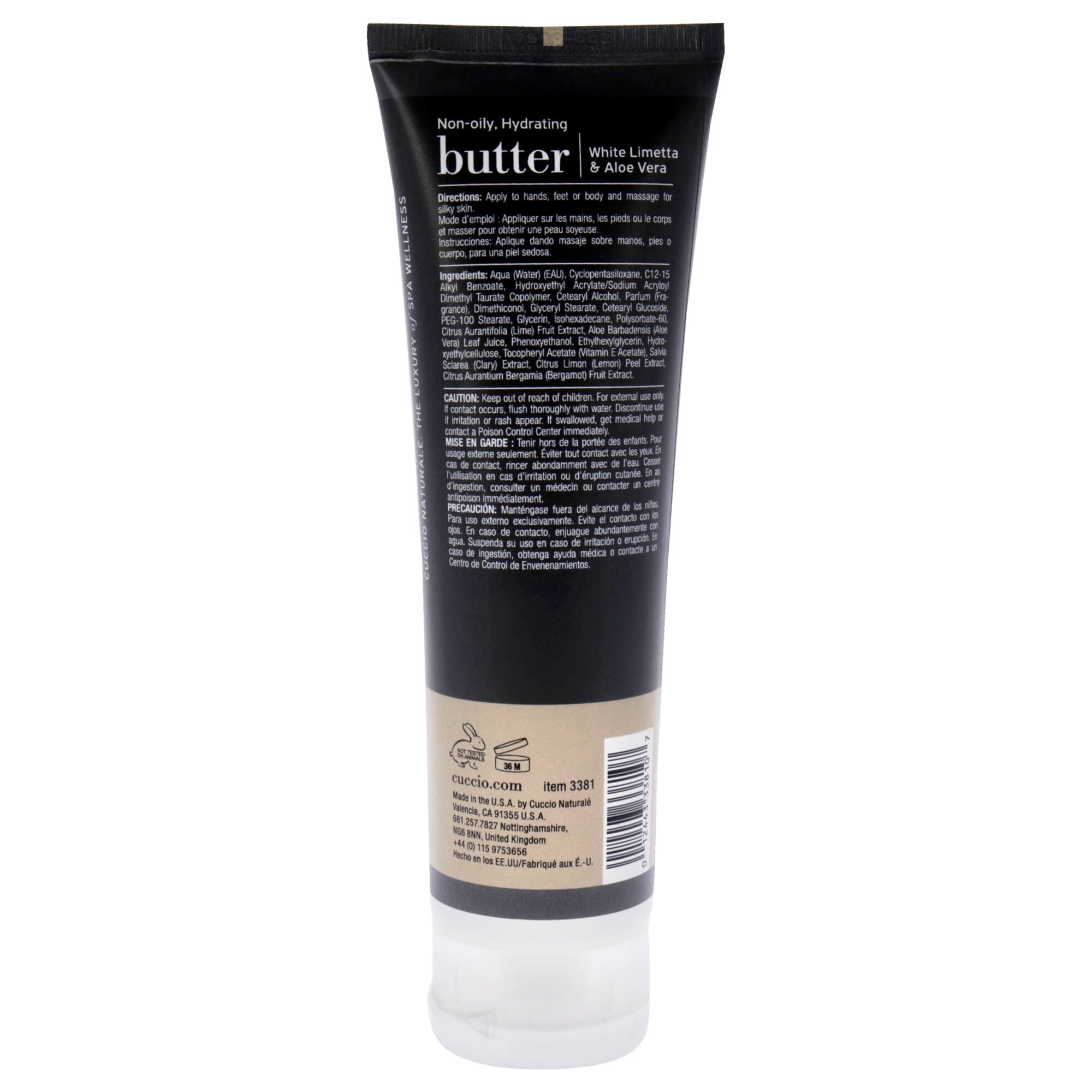 Butter - White Limetta and Aloe Vera by Cuccio Naturale for Unisex - 4 oz Body Cream, See Description, alternate image number 2