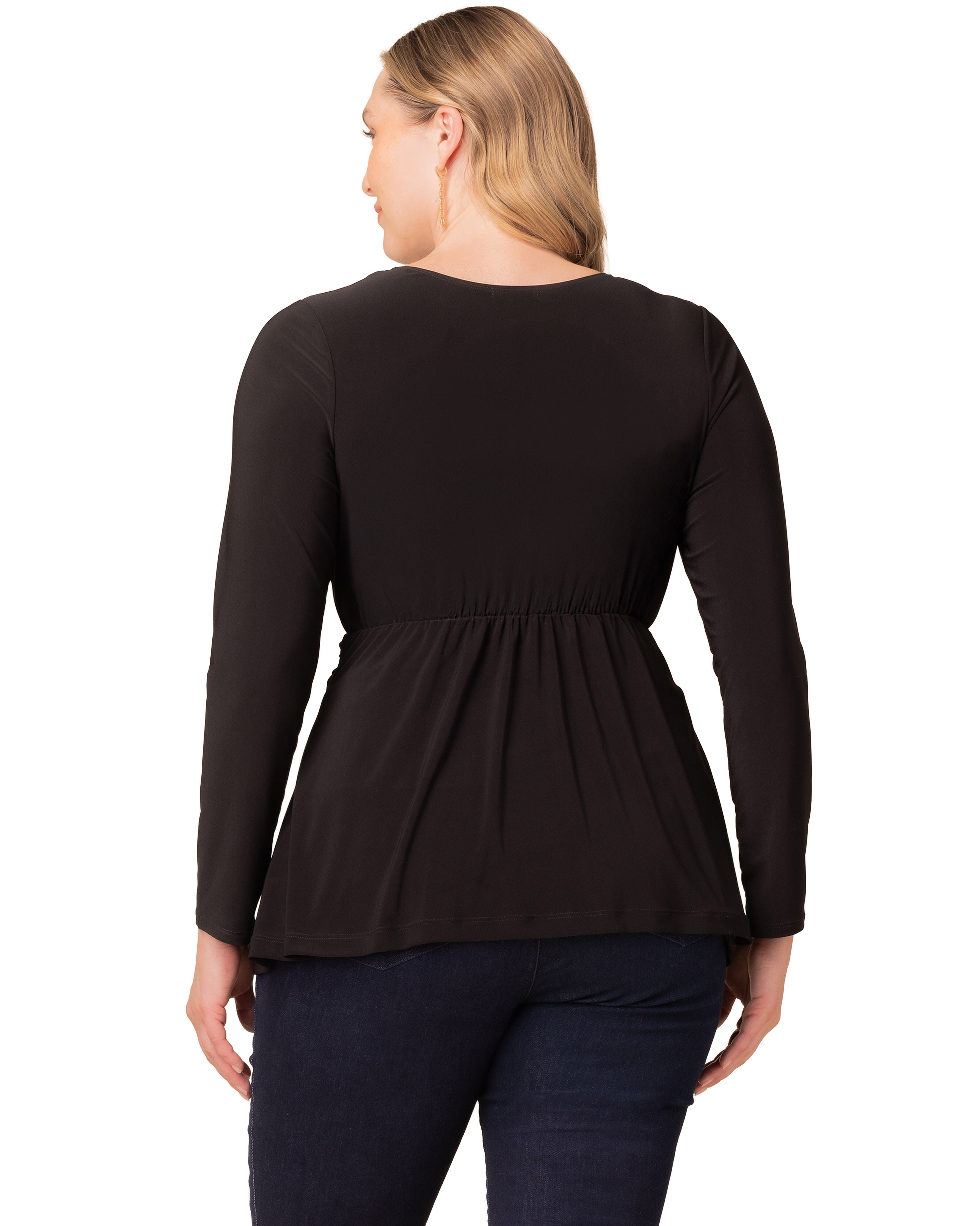 Abigail Long Sleeve Twist Top, BLACK NOIR / Black, alternate image number 1