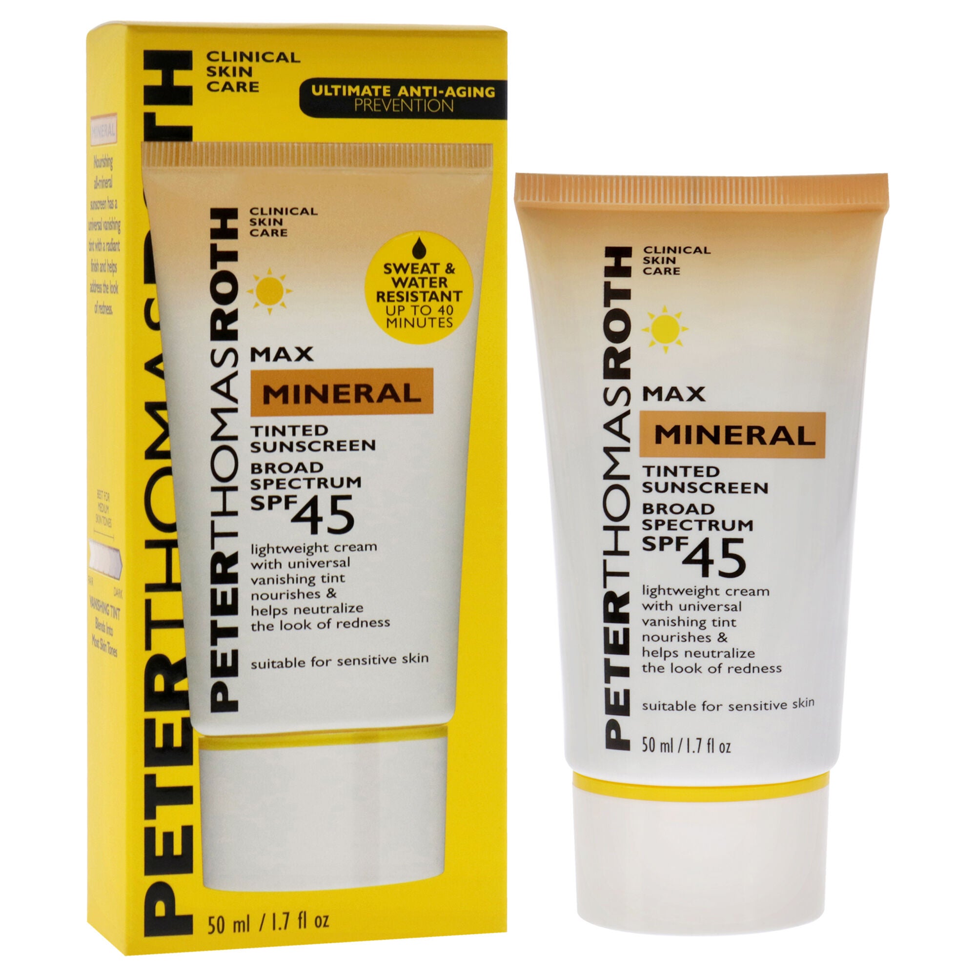 Max Mineral Tinted Sunscreen SPF 45 by Peter Thomas Roth for Unisex - 1.7 oz Sunscreen, See Description, alternate image number 1