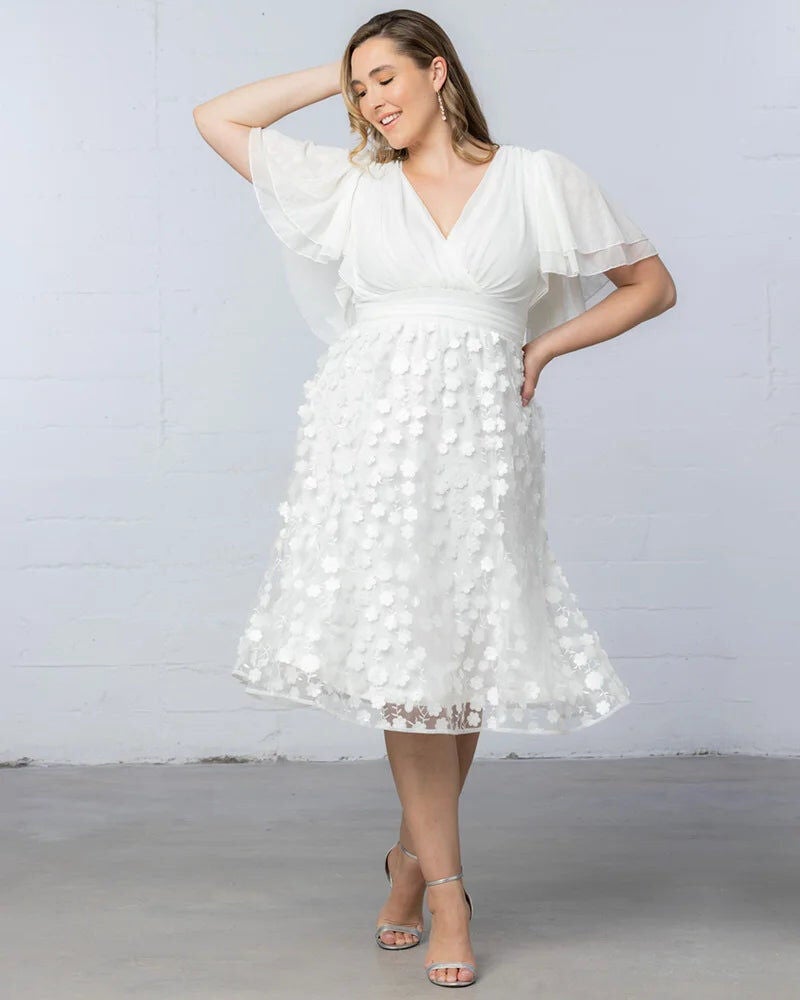 Pretty Petals Mesh Cocktail Dress, Ivory Blossoms, hi-res image number 0