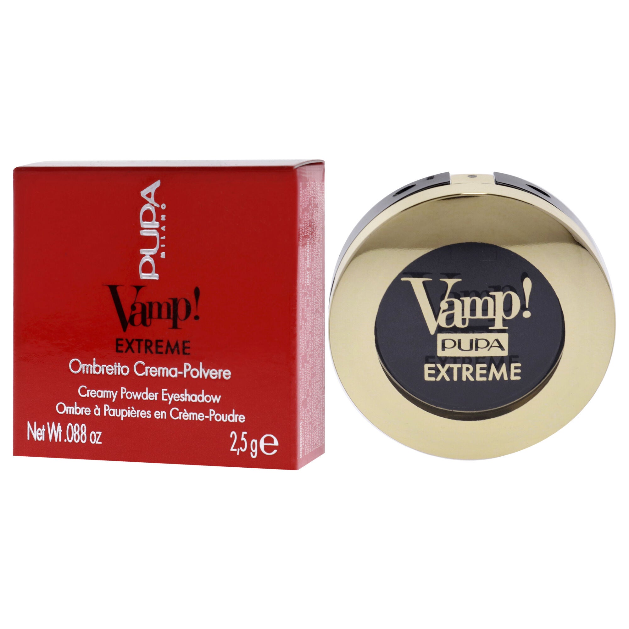 Vamp! Extreme Creamy Powder Eyeshadow - 004 Extreme Black by Pupa Milano for Women - 0.088 oz Eye Shadow, See Description, alternate image number 2