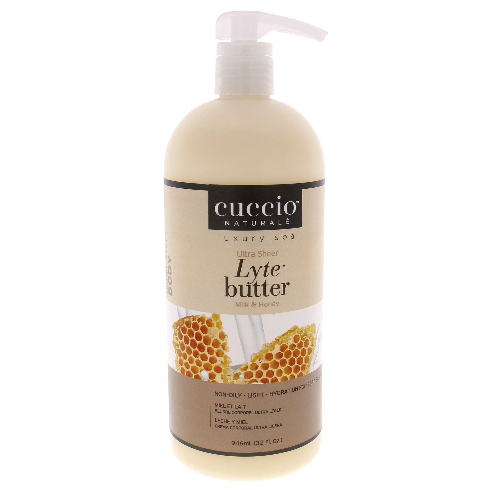 Ultra Sheer Lyte Butter - Milk and Honey by Cuccio Naturale for Unisex - 32 oz Body Butter, See Description, hi-res image number 0