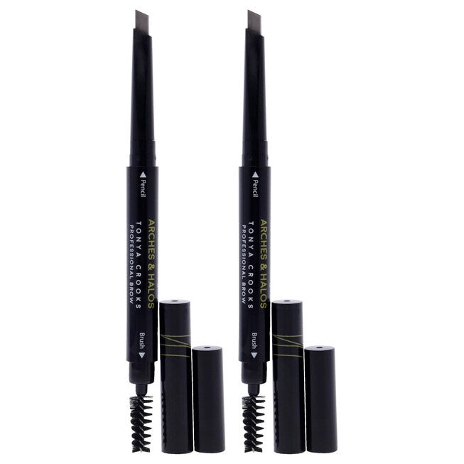 Angled Brow Shading Pencil - Warm Brown by Arches and Halos for Women - 0.012 oz Eyebrow Pencil - Pack of 2, NA, alternate image number null