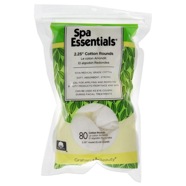 Cotton Rounds - 2.25 by Spa Essentials for Women - 80 Count Cotton Pads, See Description, hi-res image number 0