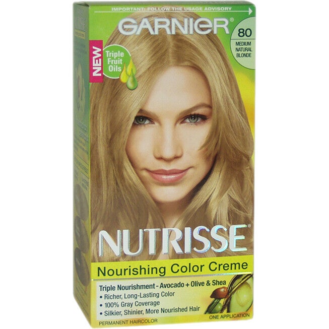 Nutrisse Nourishing Color Creme - 80 Medium Natural Blonde by Garnier for Unisex - 1 Application Hair Color, , alternate image number 1