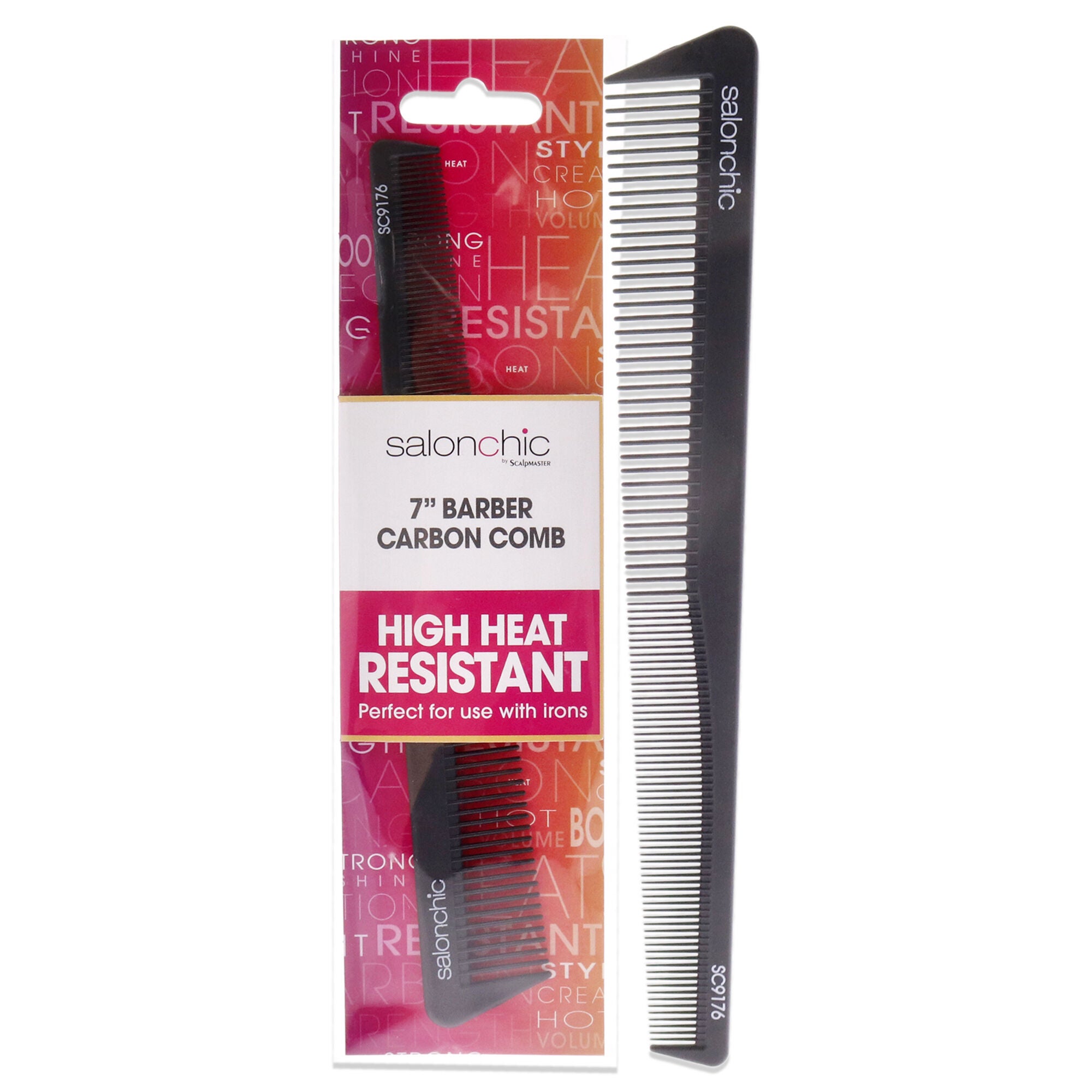 Barber Taper Carbon Comb High Heat Resistant 7 by SalonChic for Unisex - 1 Pc Comb, See Description, hi-res image number 0