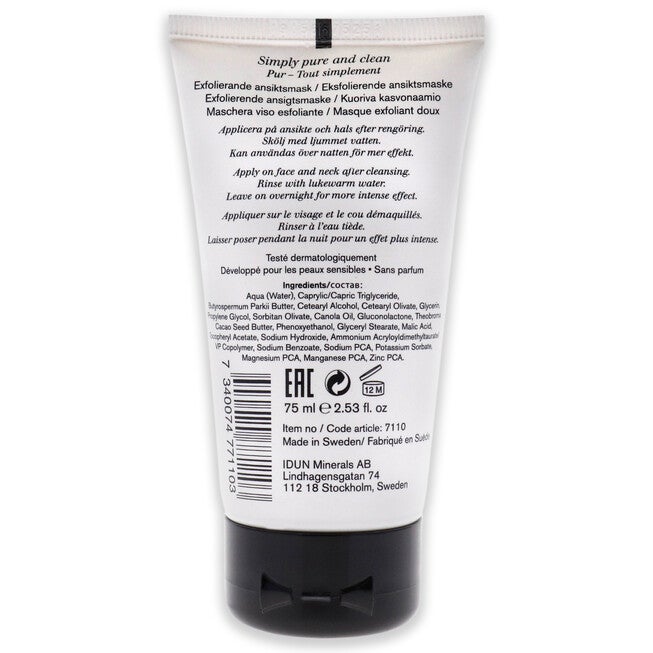 Gentle Face Peeling by Idun Minerals for Unisex - 2.53 oz Mask, NA, alternate image number null