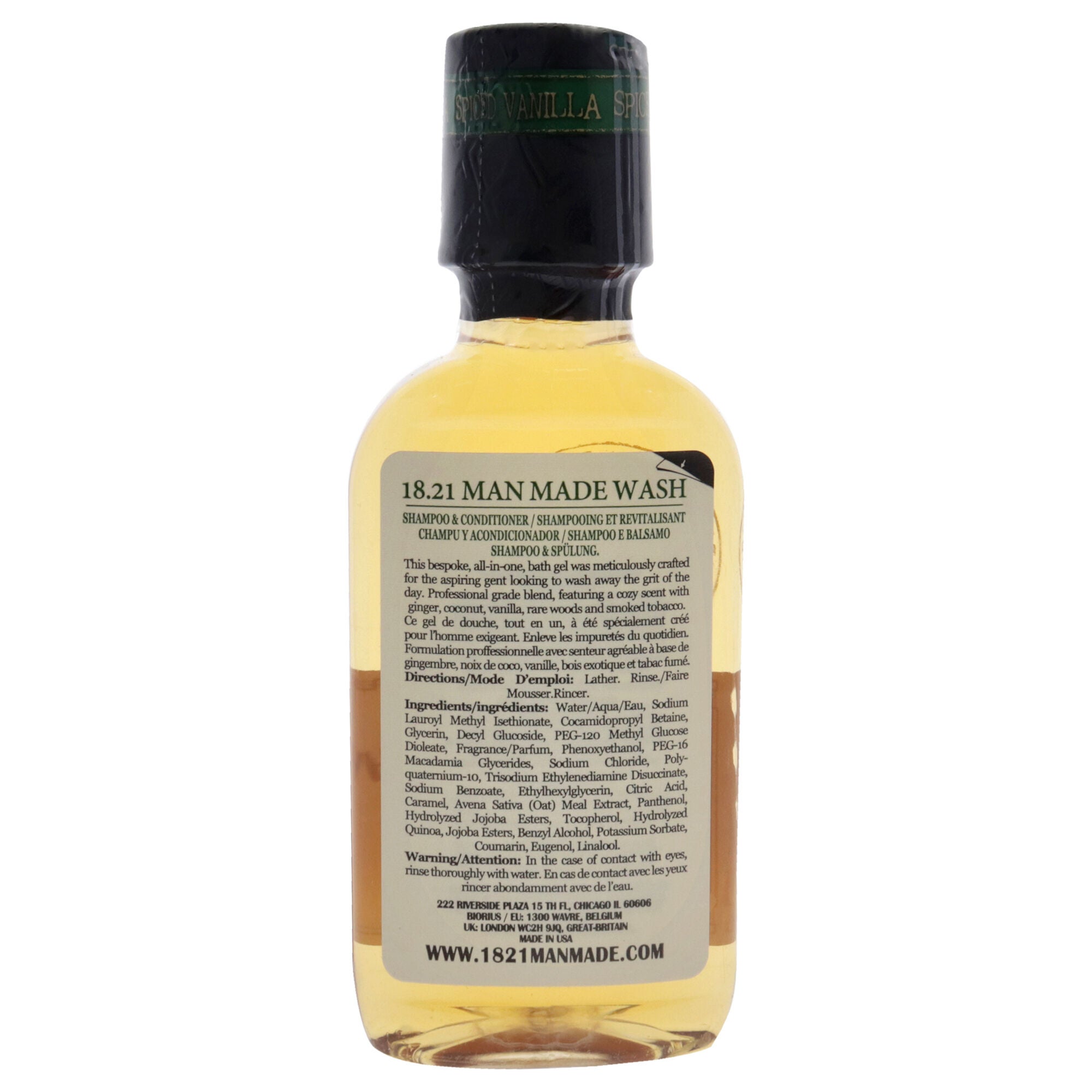 Man Made Wash - Spiced Vanilla by 18.21 Man Made for Men - 3.4 oz 3-In-1 Shampoo, Conditioner and Body Wash, , alternate image number 3