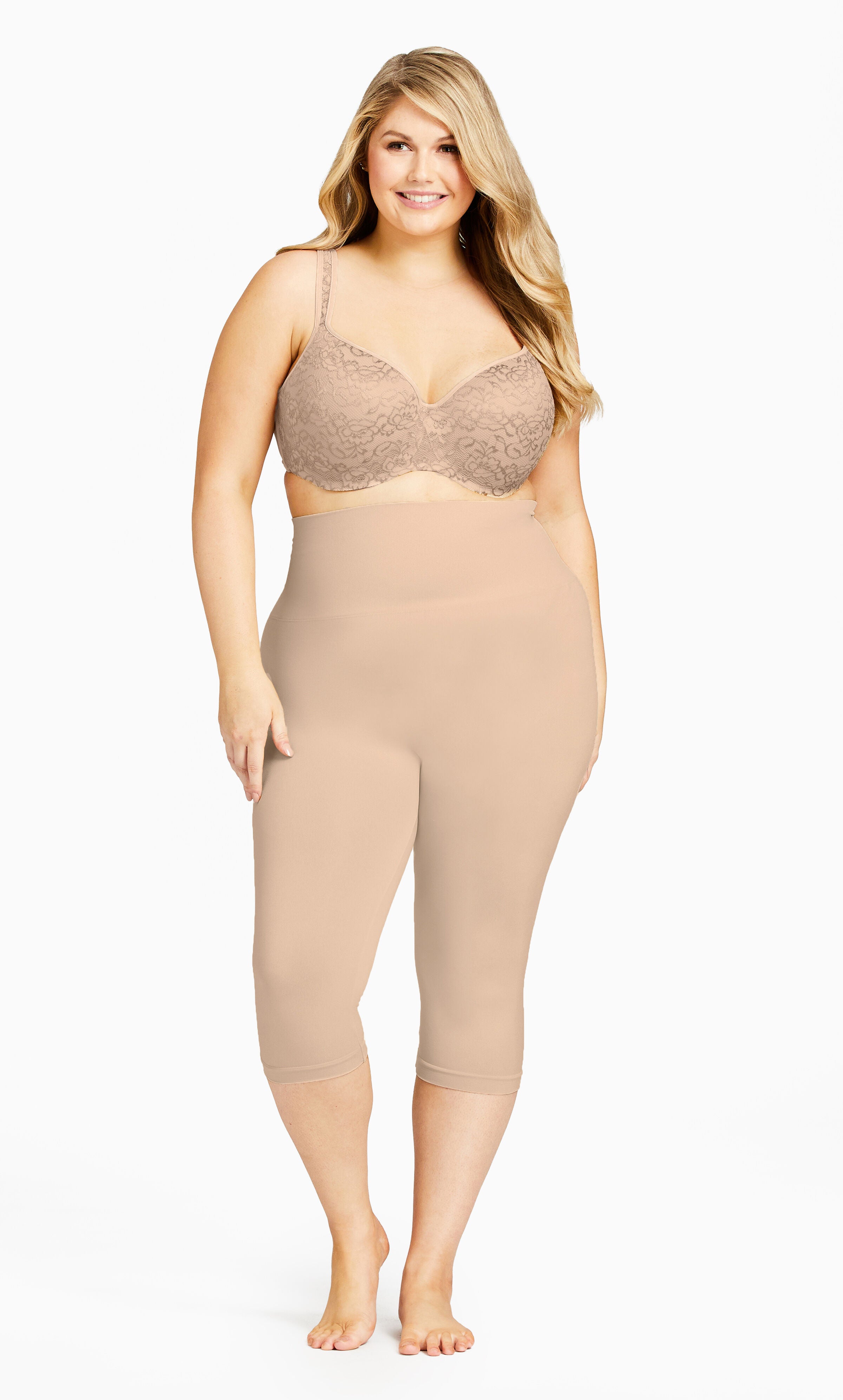 Seamless Hi Waist Capri - beige, Beige, hi-res image number 0