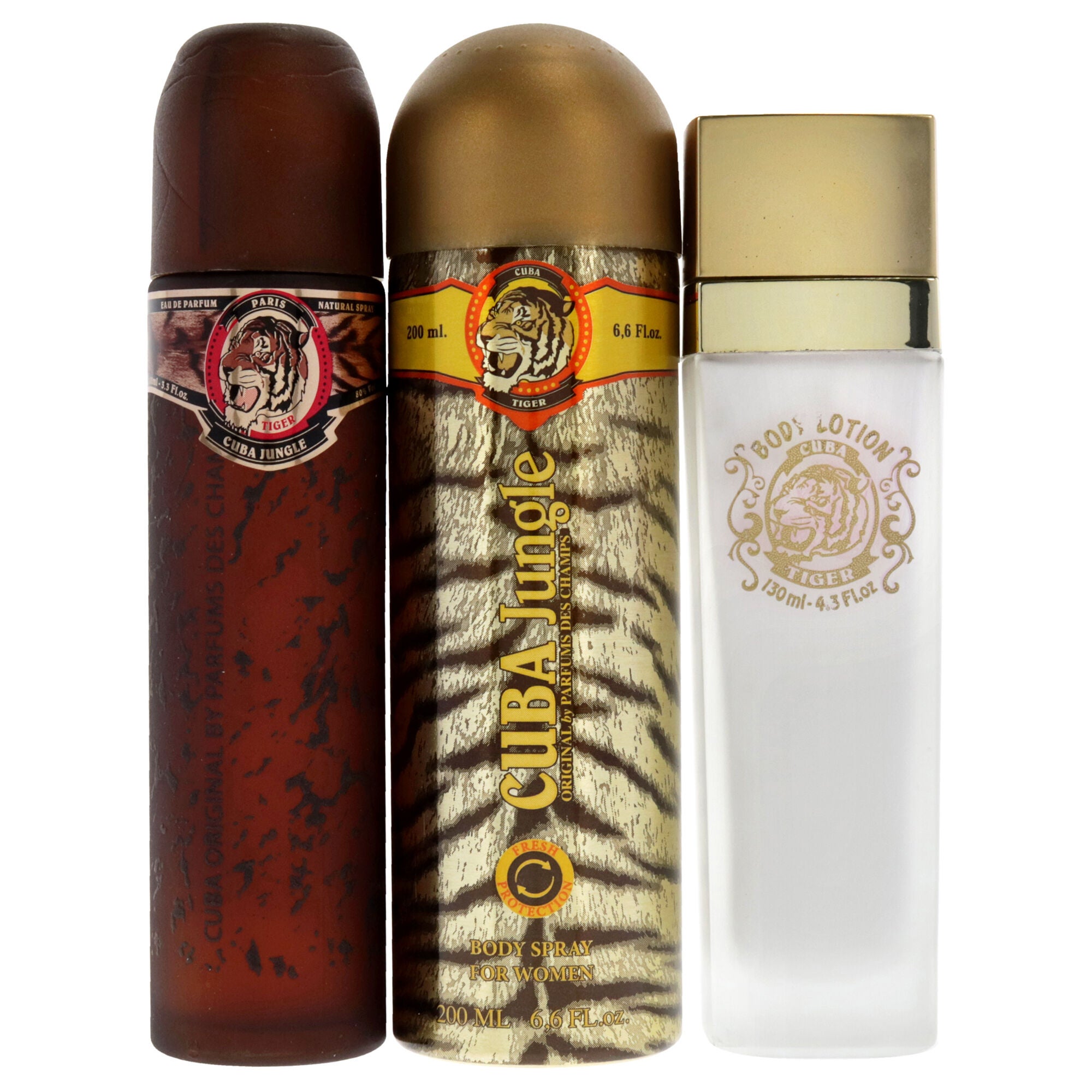 Cuba Jungle Tiger by Cuba for Women - 3 Pc Gift Set 3.3oz EDP Spray, 6.7oz Deodorant Body Spray, 4.3oz Body Lotion, , alternate image number 4